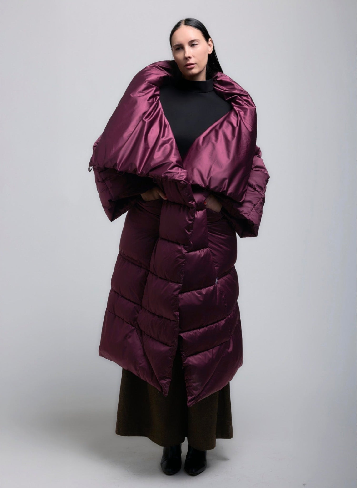 Puffer Coat - Burgundy