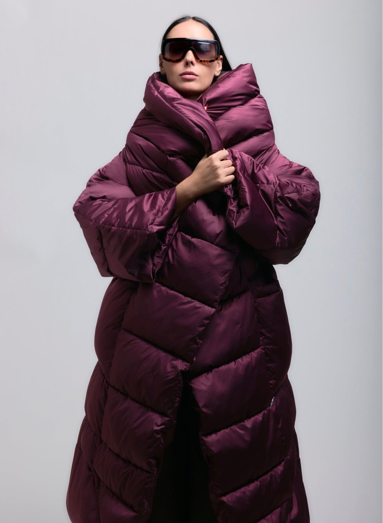 Puffer Coat - Burgundy