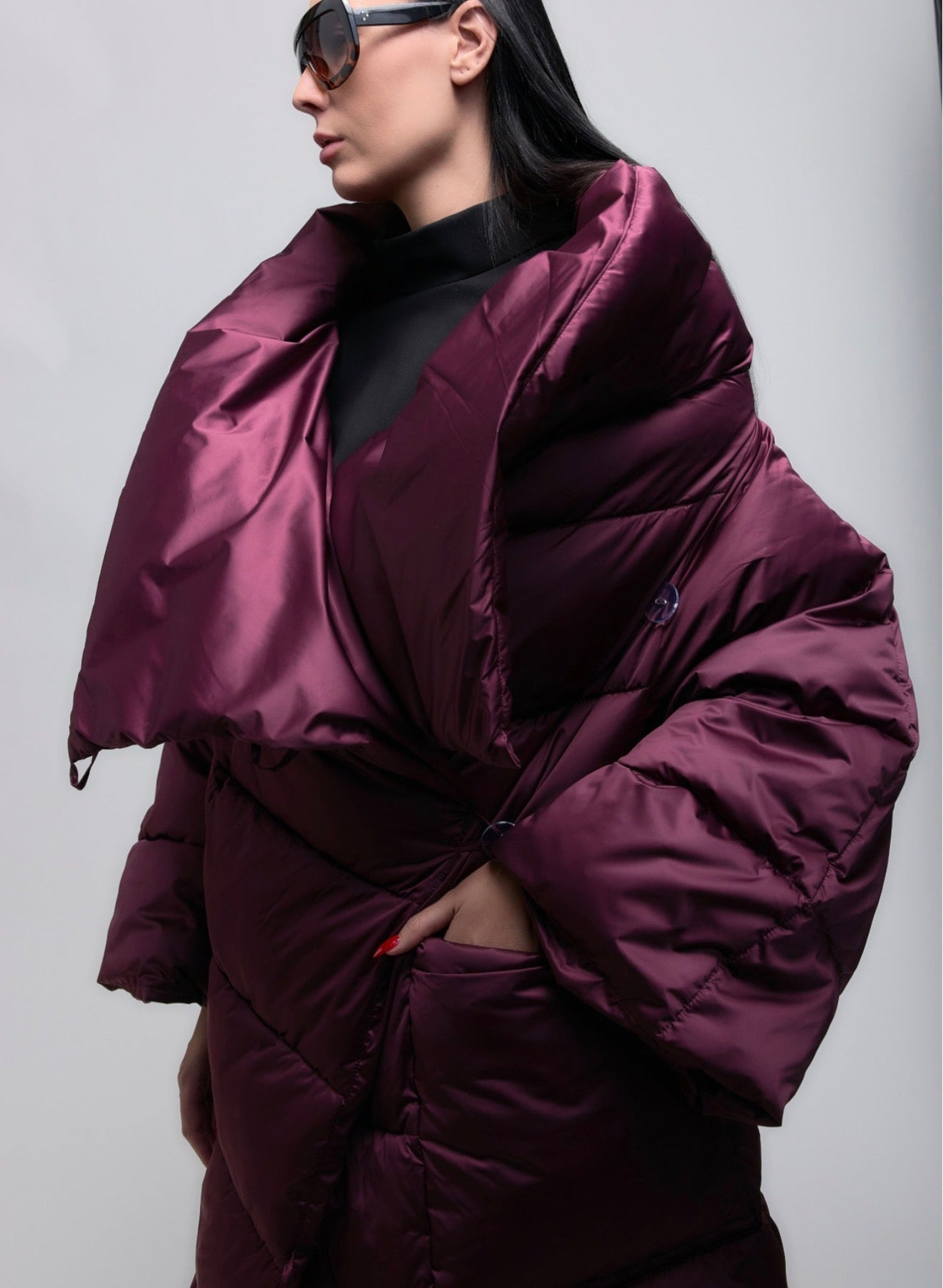 Puffer Coat - Burgundy