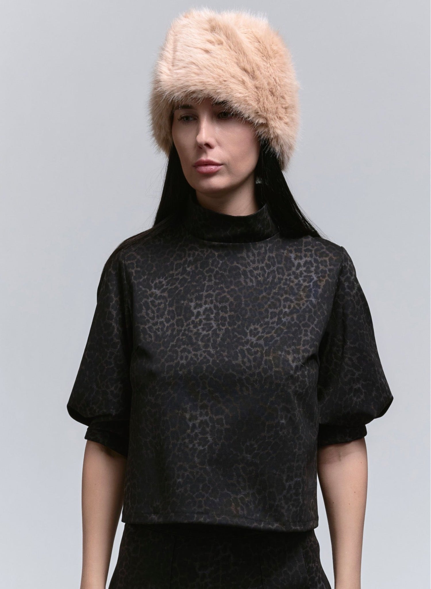 Lunes Top - Grey Leopard