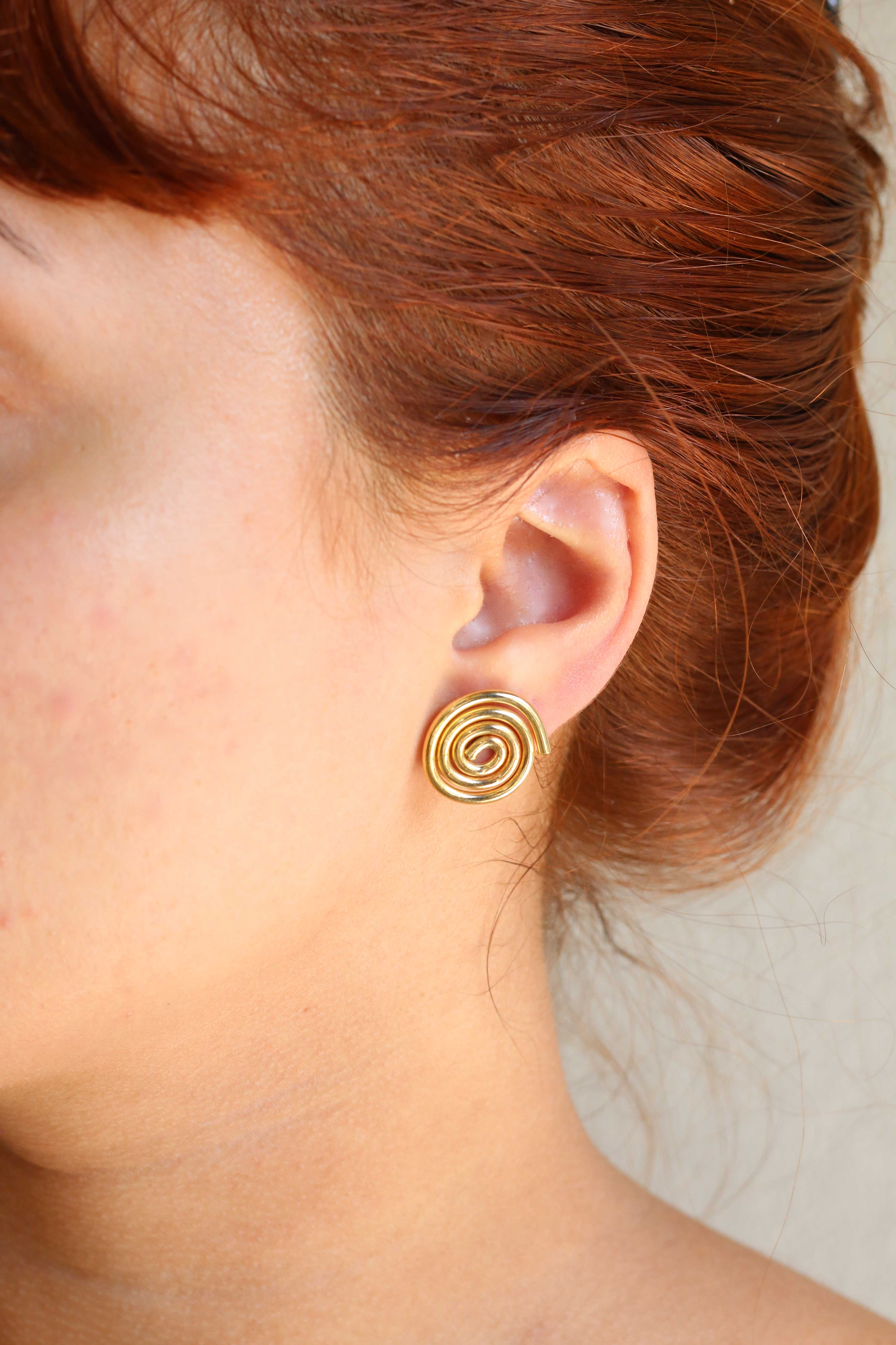 Line & Label - Swirl Studs - Brass