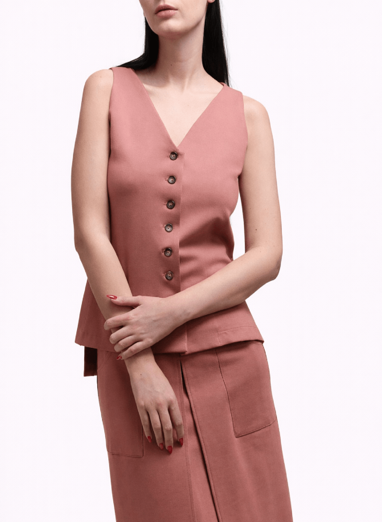 Long Vest - Desert Rose