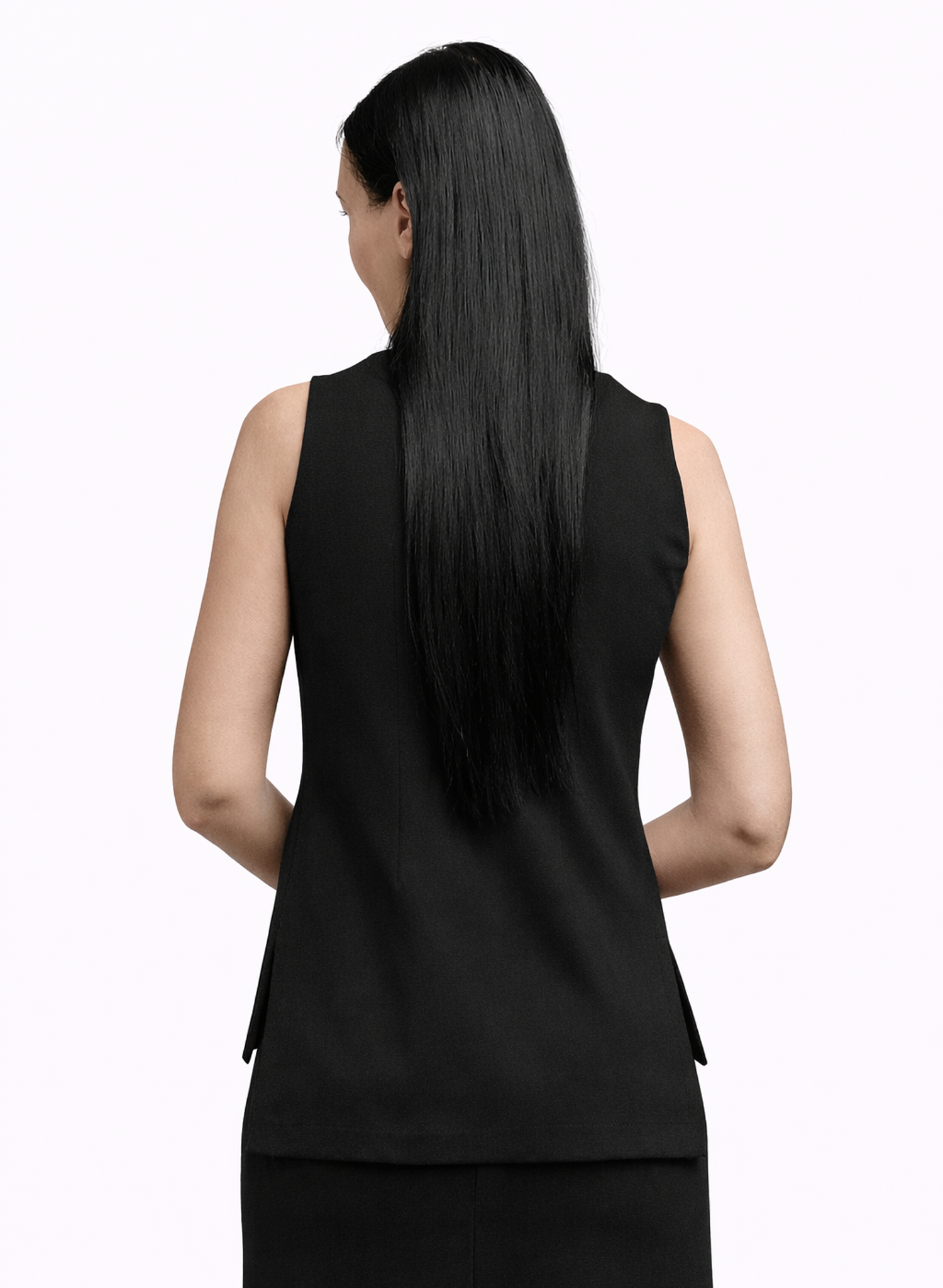 Long Vest - Black