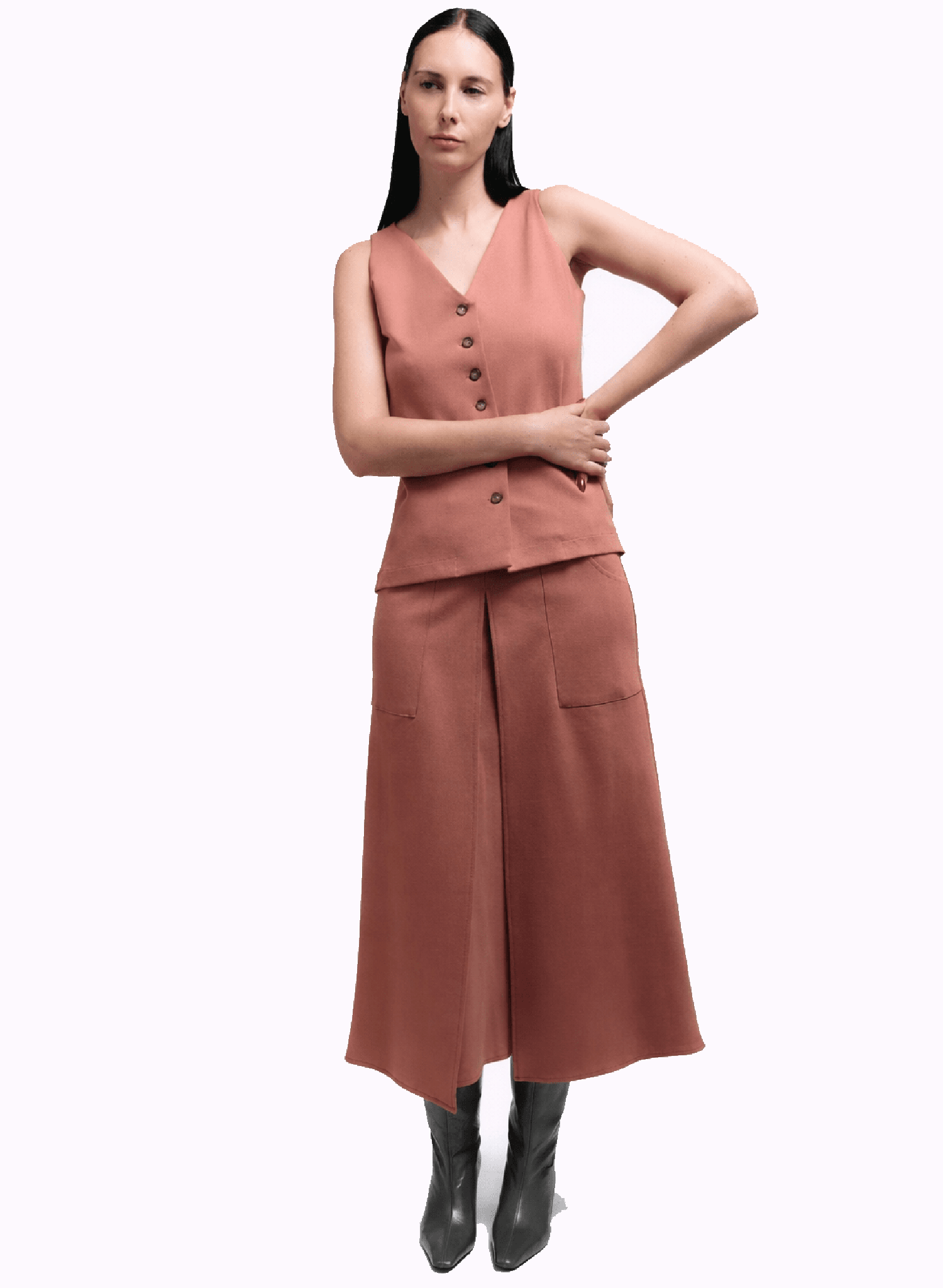 Long Vest - Desert Rose