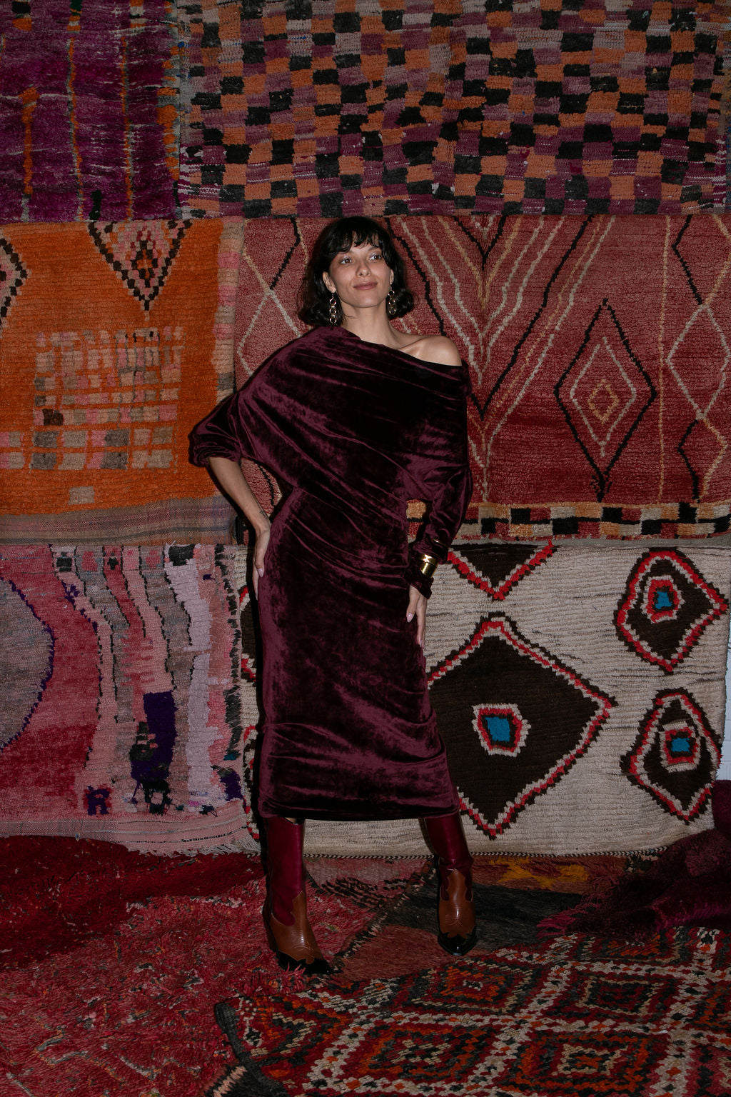 Crazy Sweater Dress - Burgundy Velour (Pre-Order)
