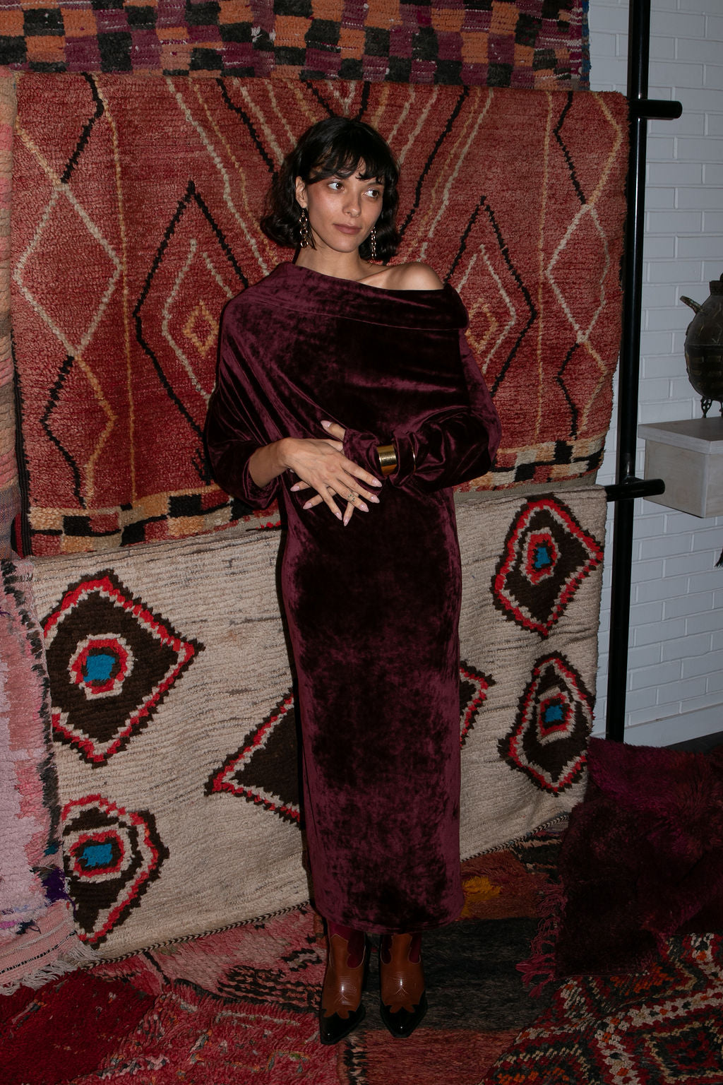 Crazy Sweater Dress - Burgundy Velour (Pre-Order)
