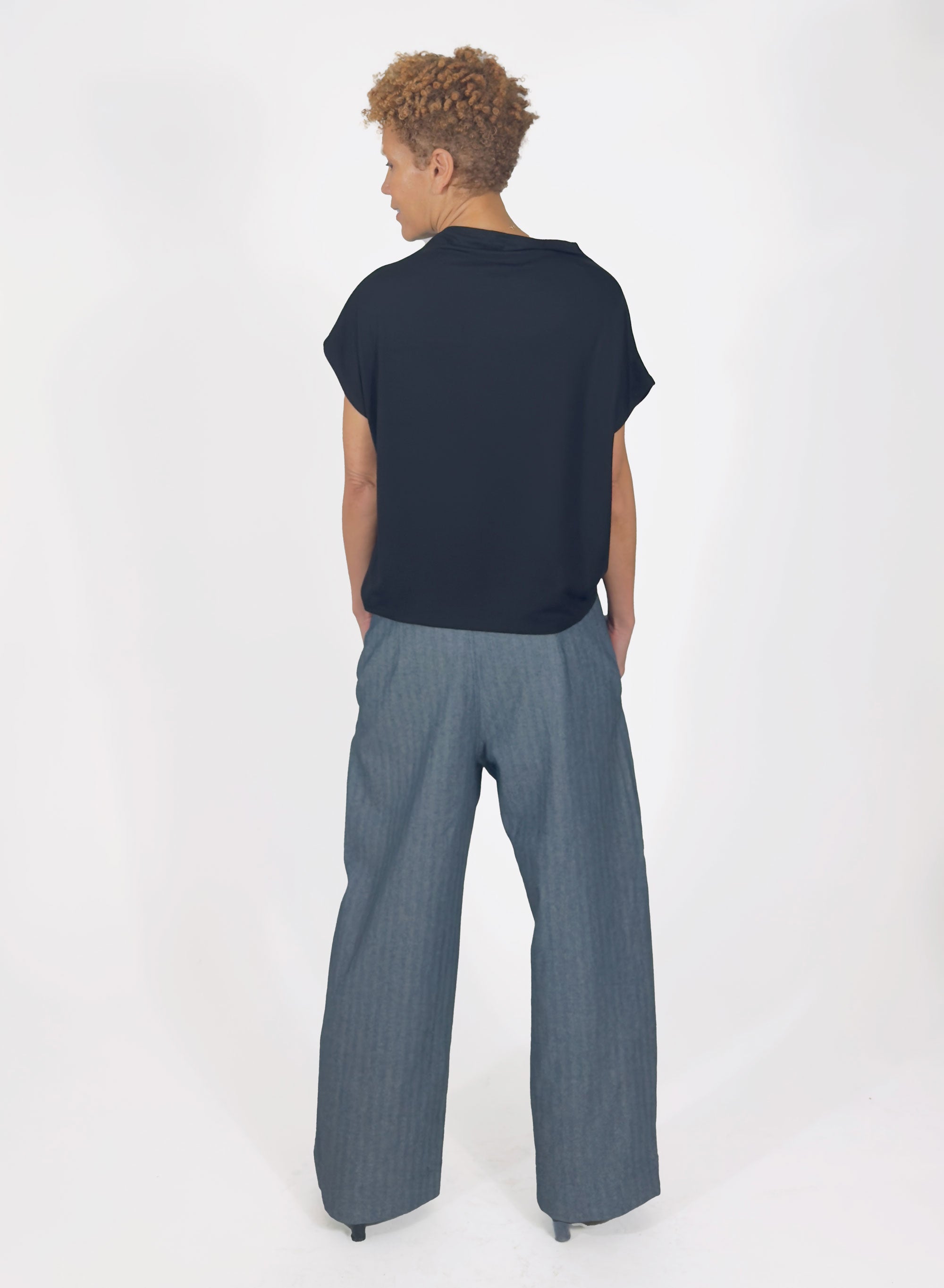 Mock Neck Tee - Black