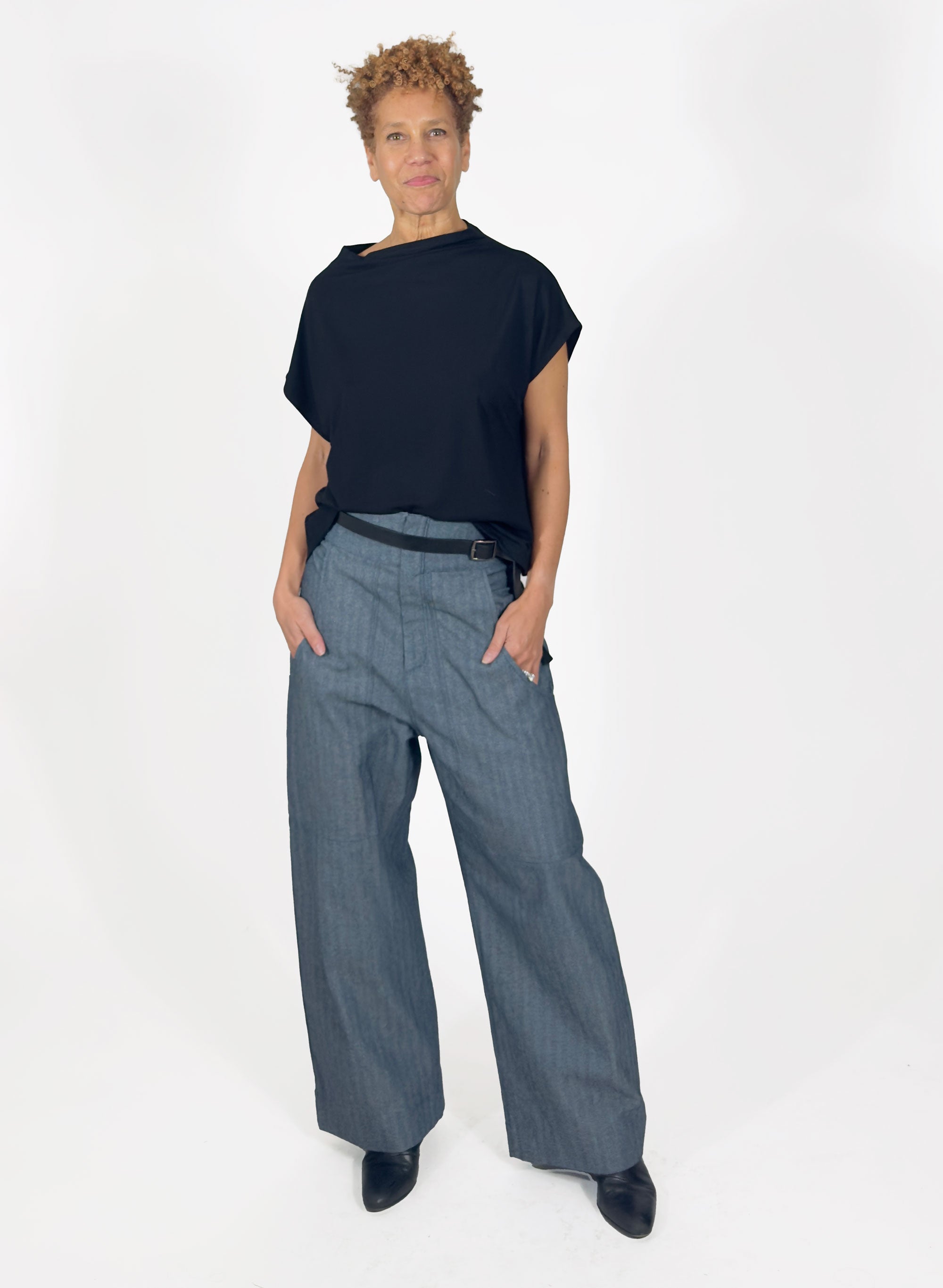 Mock Neck Tee - Black