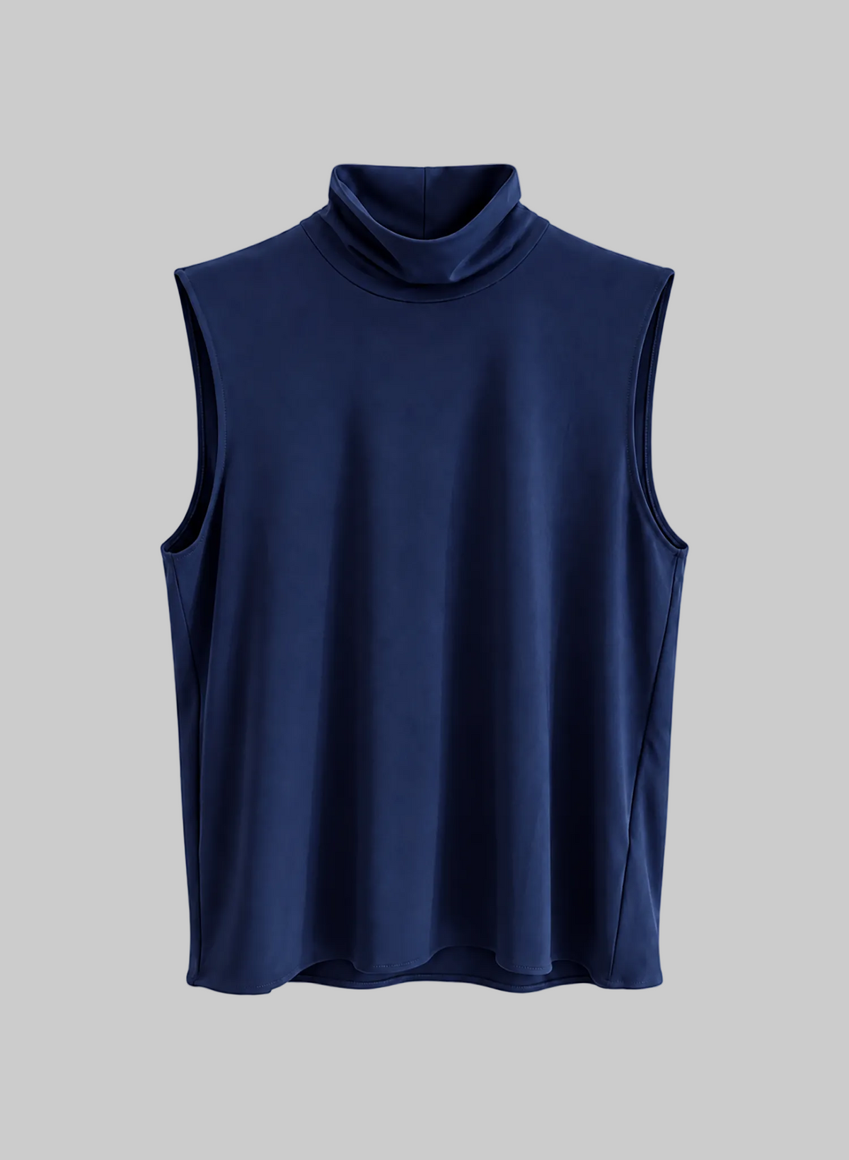 Sleeveless Turtleneck Top - Navy - Meg