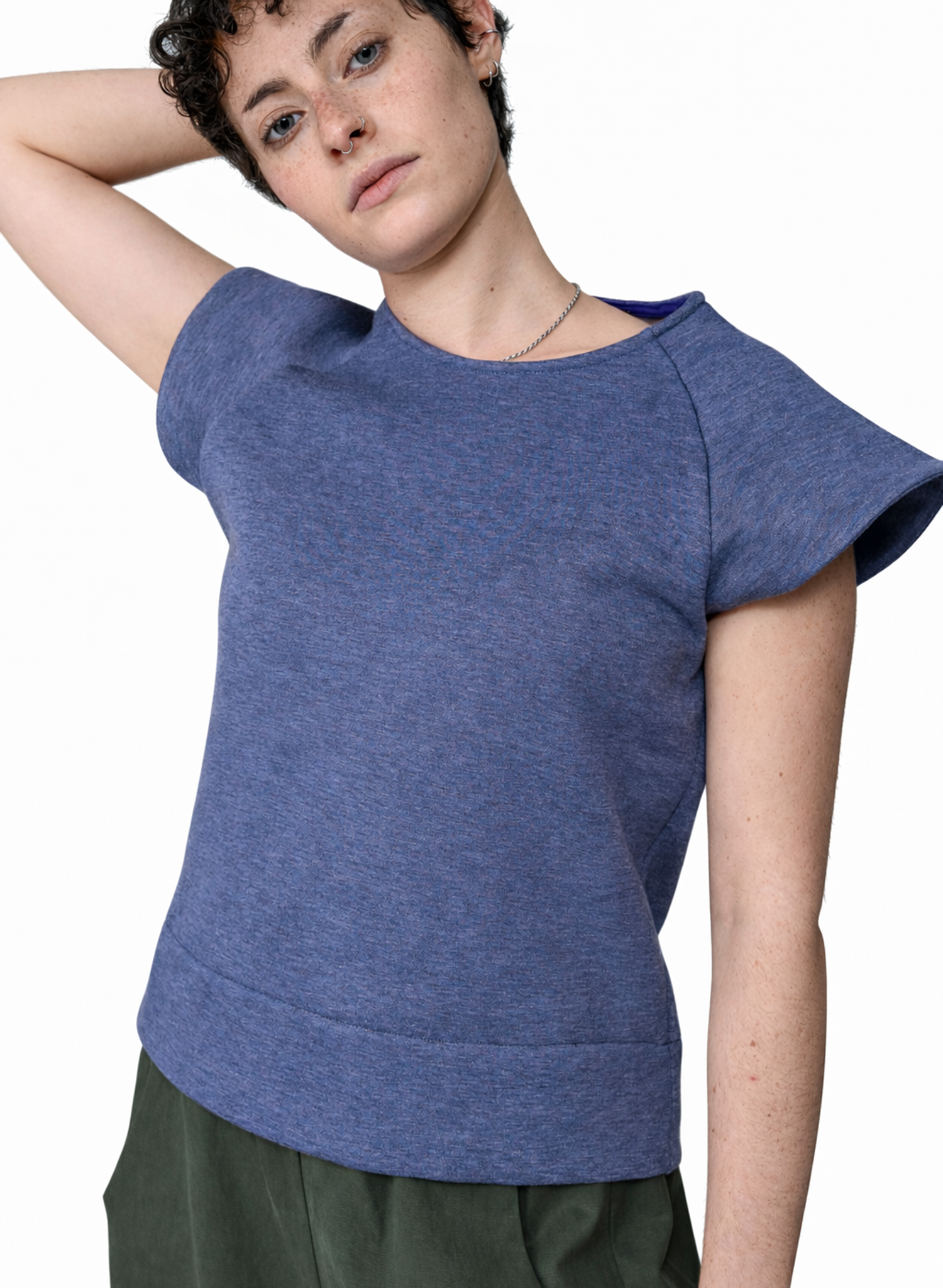 Old City Raglan Tee - Denim Blue