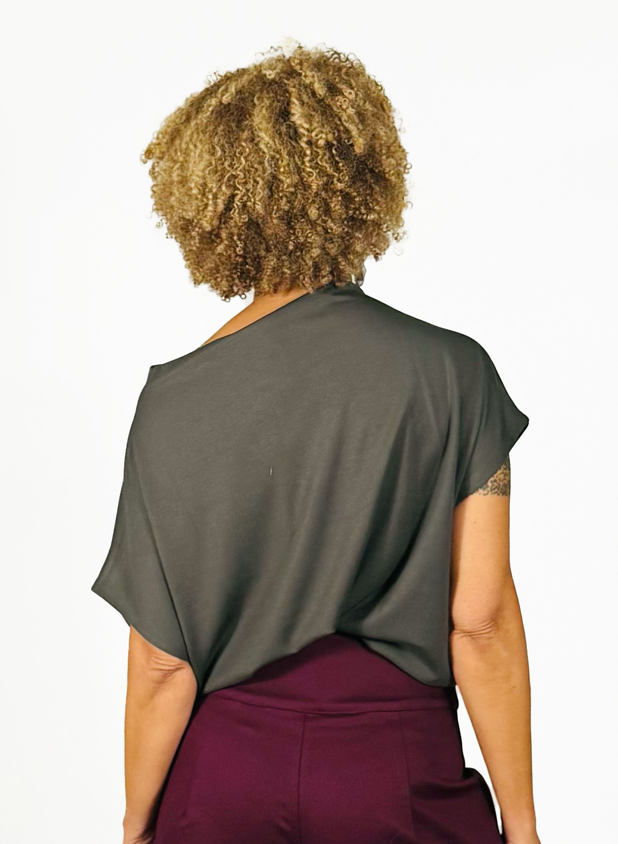 Mock Neck Tee - Olive