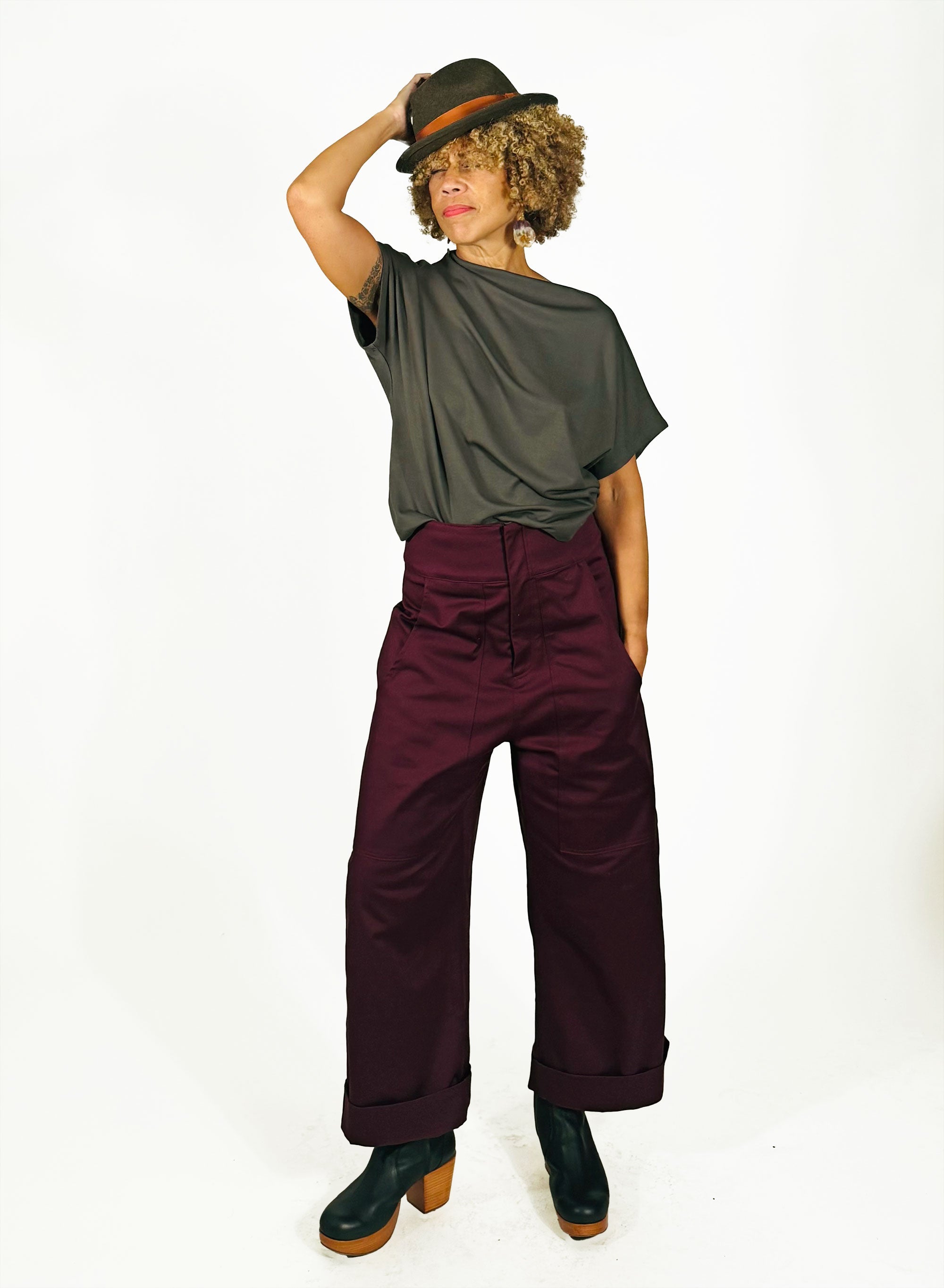 Mock Neck Tee - Olive