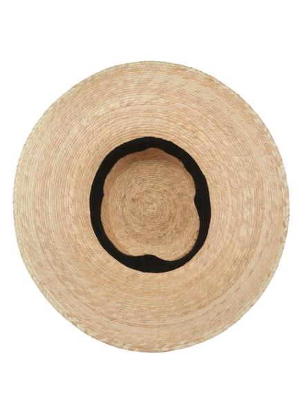 Palm Straw Boater Hat - Natural