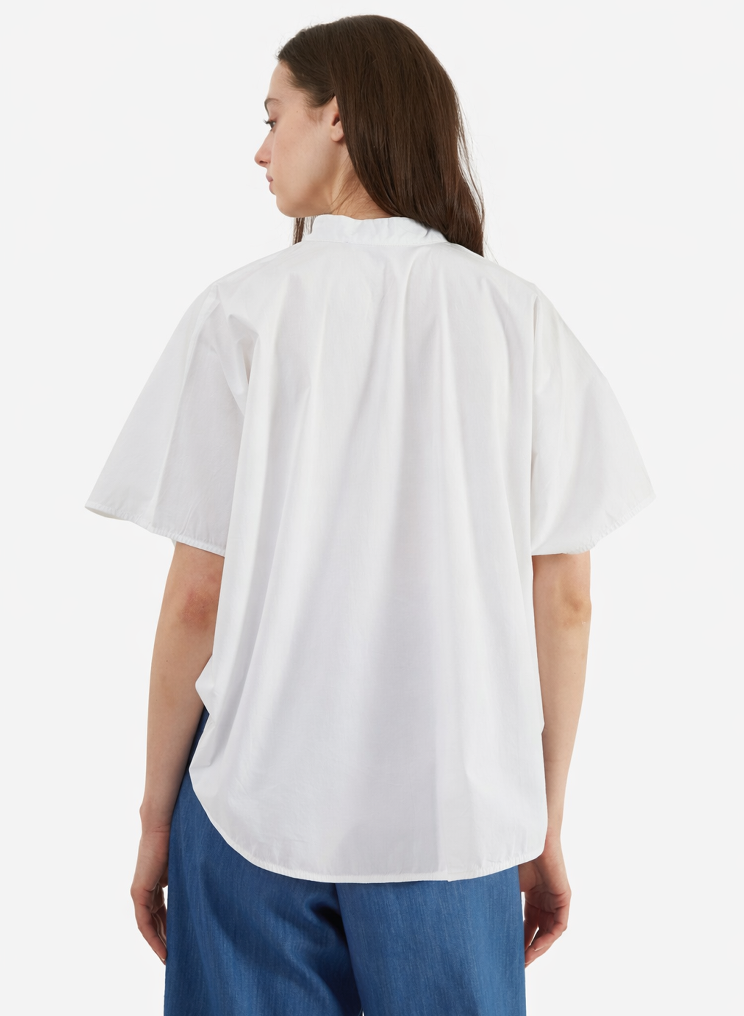 Rounded Hem Shirt - White