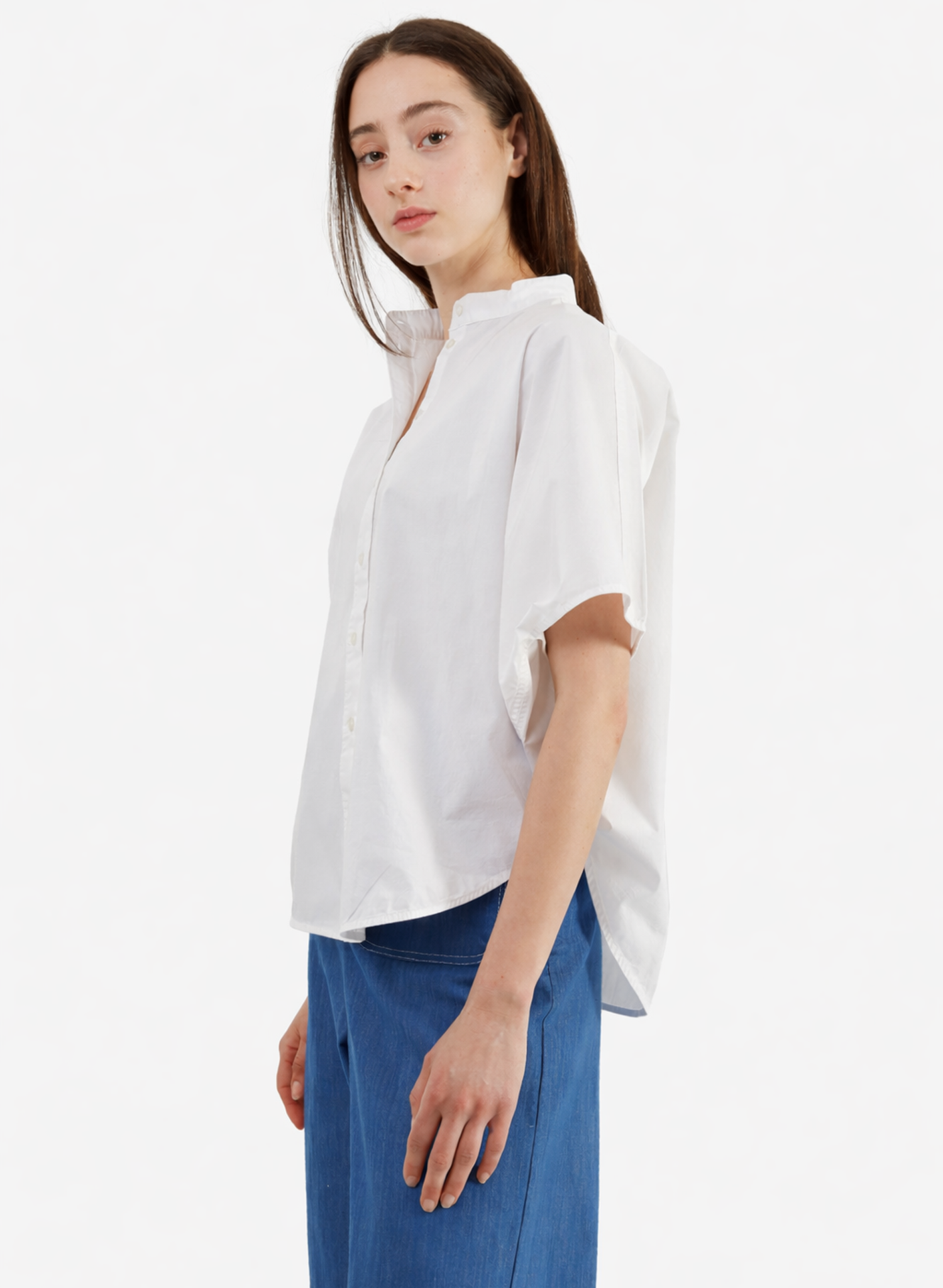 Rounded Hem Shirt - White