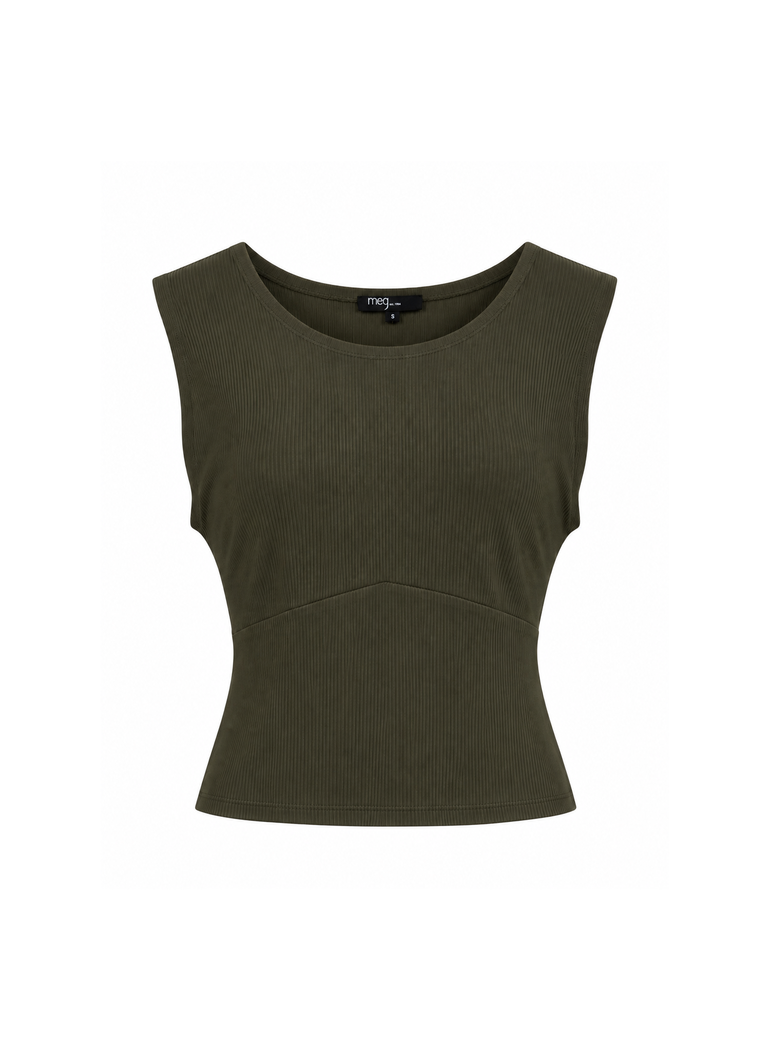 Scoop Neck Skinny Top - Olive - Meg