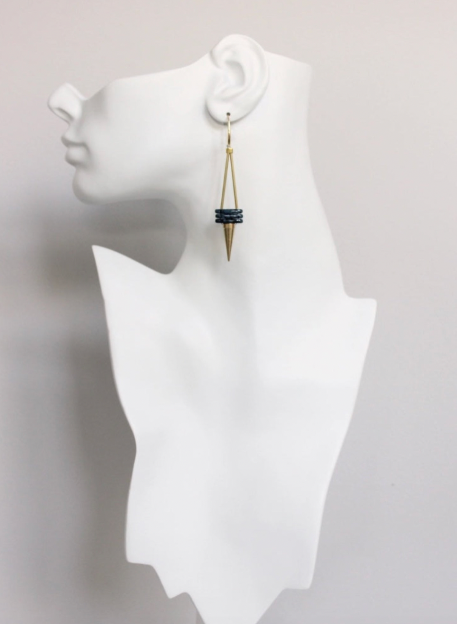 David Aubrey - Black Hematite Spike Earrings - Gold