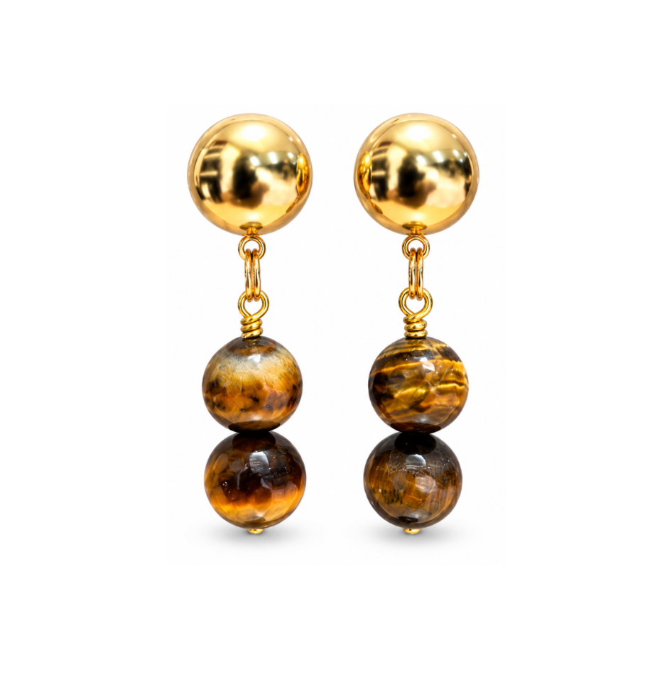 MONOXIDE - Kira Tiger's Eye Drop Earrings