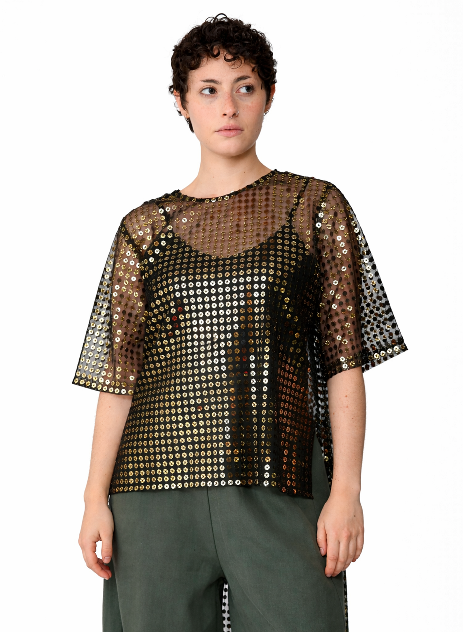 Casablanca Tee - Gold Sequin