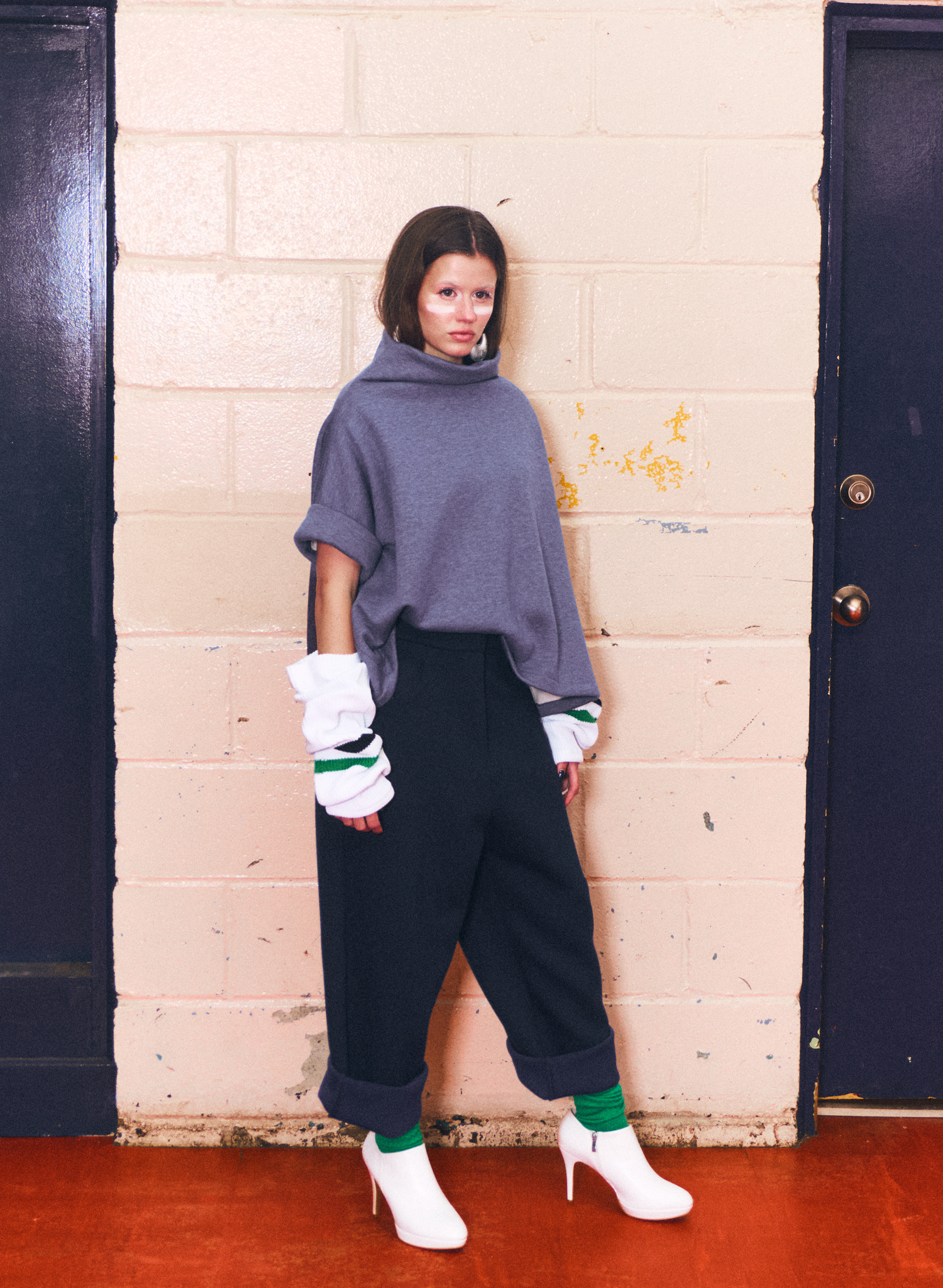 Mock Neck Sweatshirt - Blue (PRE-ORDER)