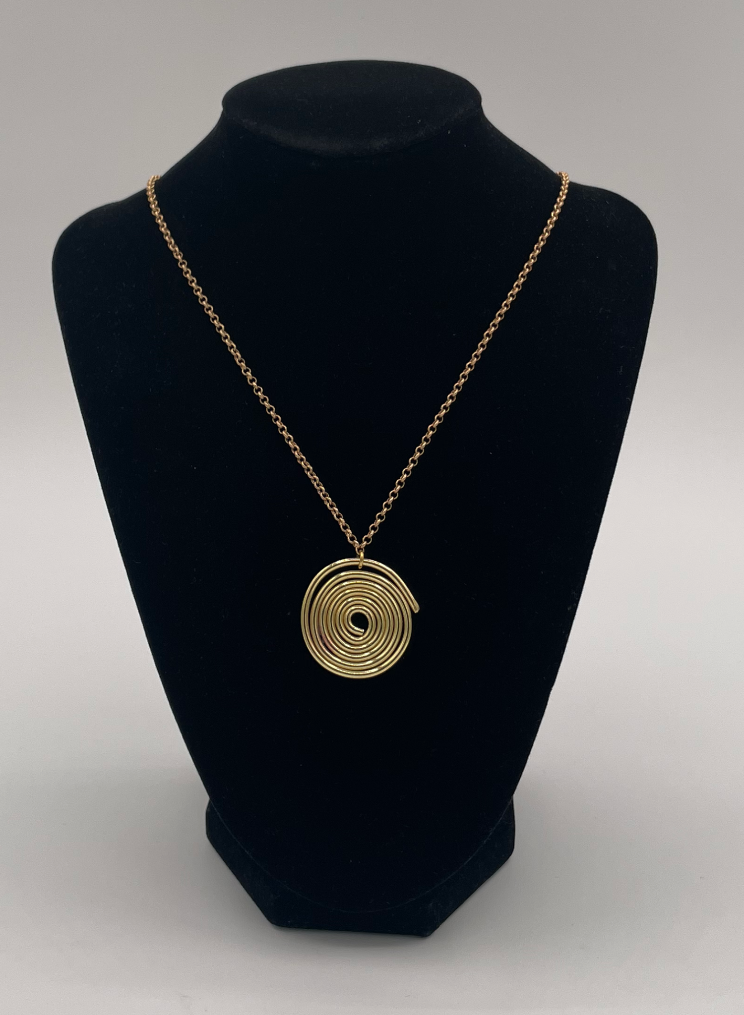 Line & Label - Swirl Pendant Necklace - Brass