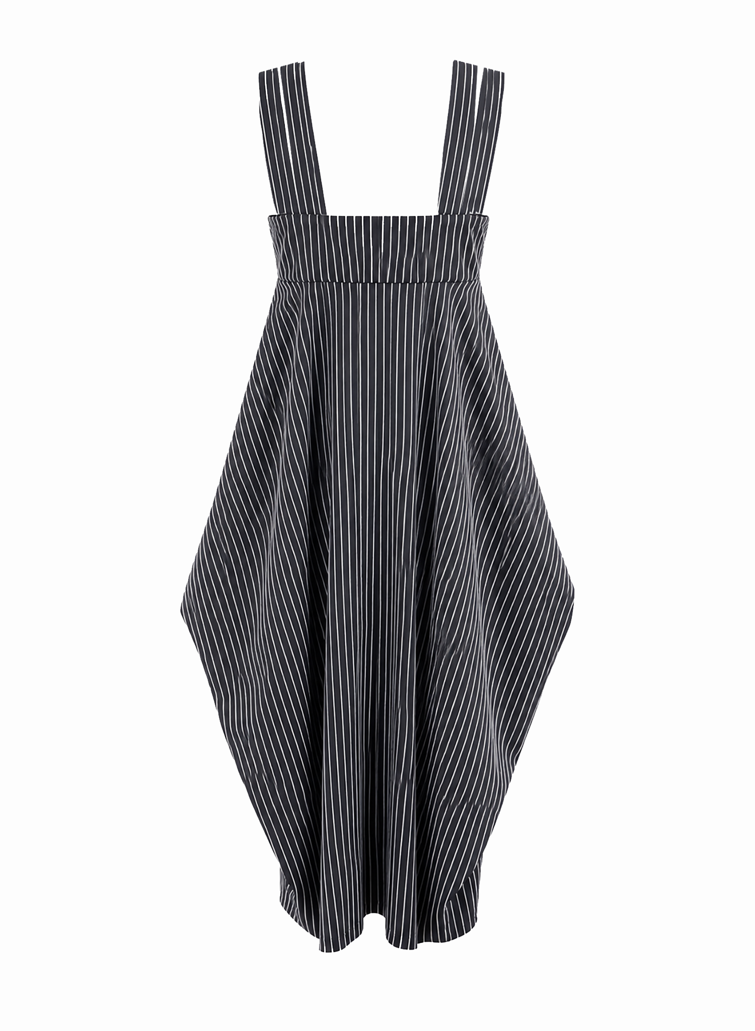 Amelia Four Strap Dress - Charcoal Stripe