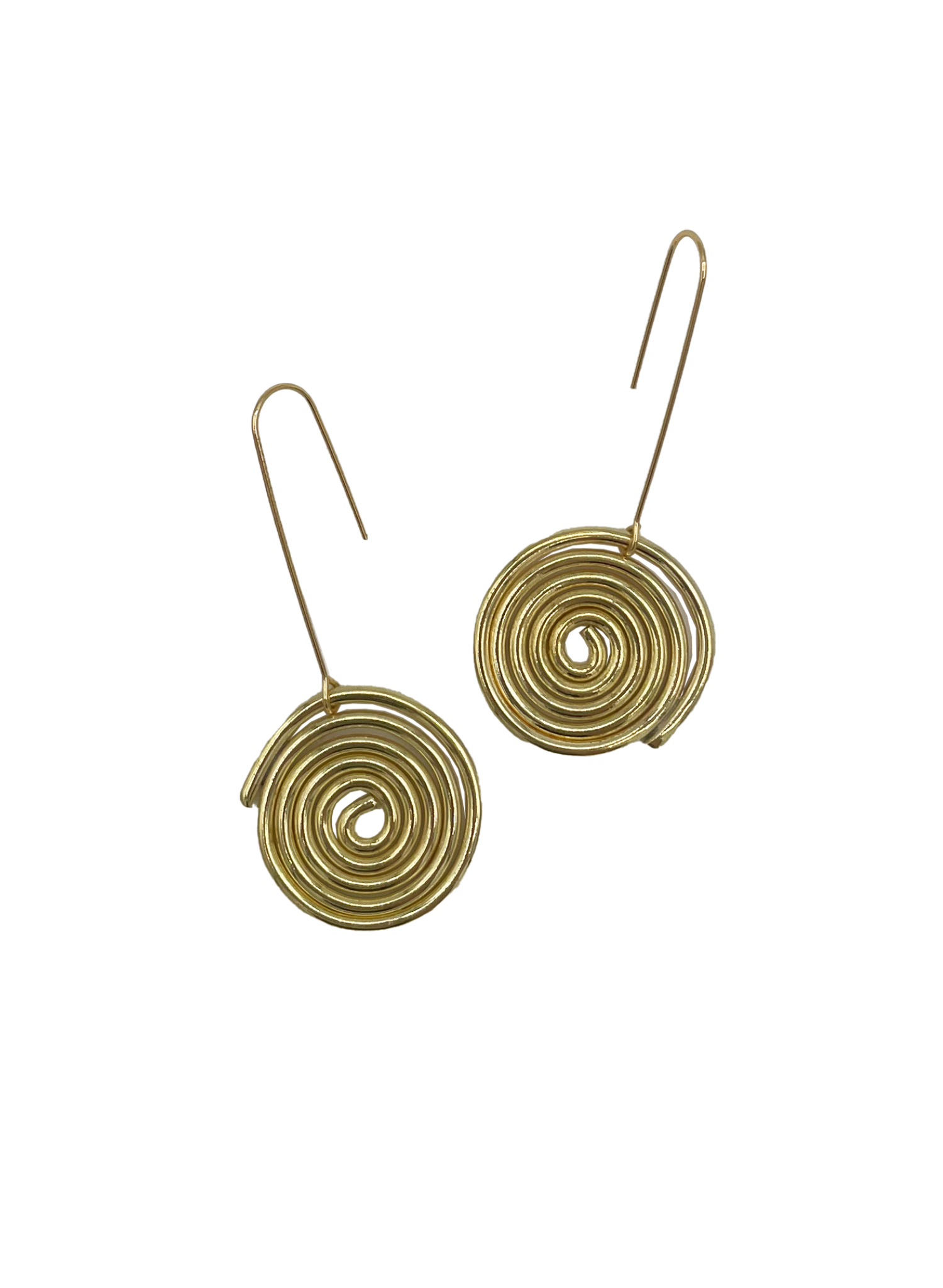 Line & Label - Swirl Dangle Earrings - Brass