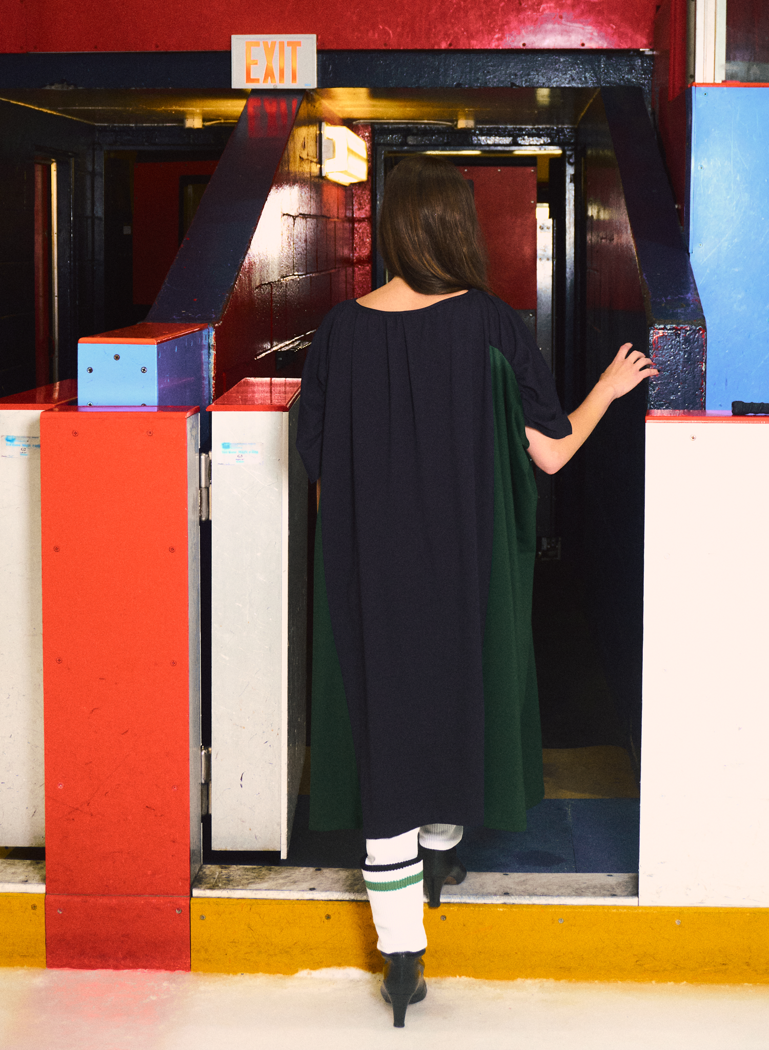 Hat Trick Two-Tone Dress - Navy/Green (PRE-ORDER)