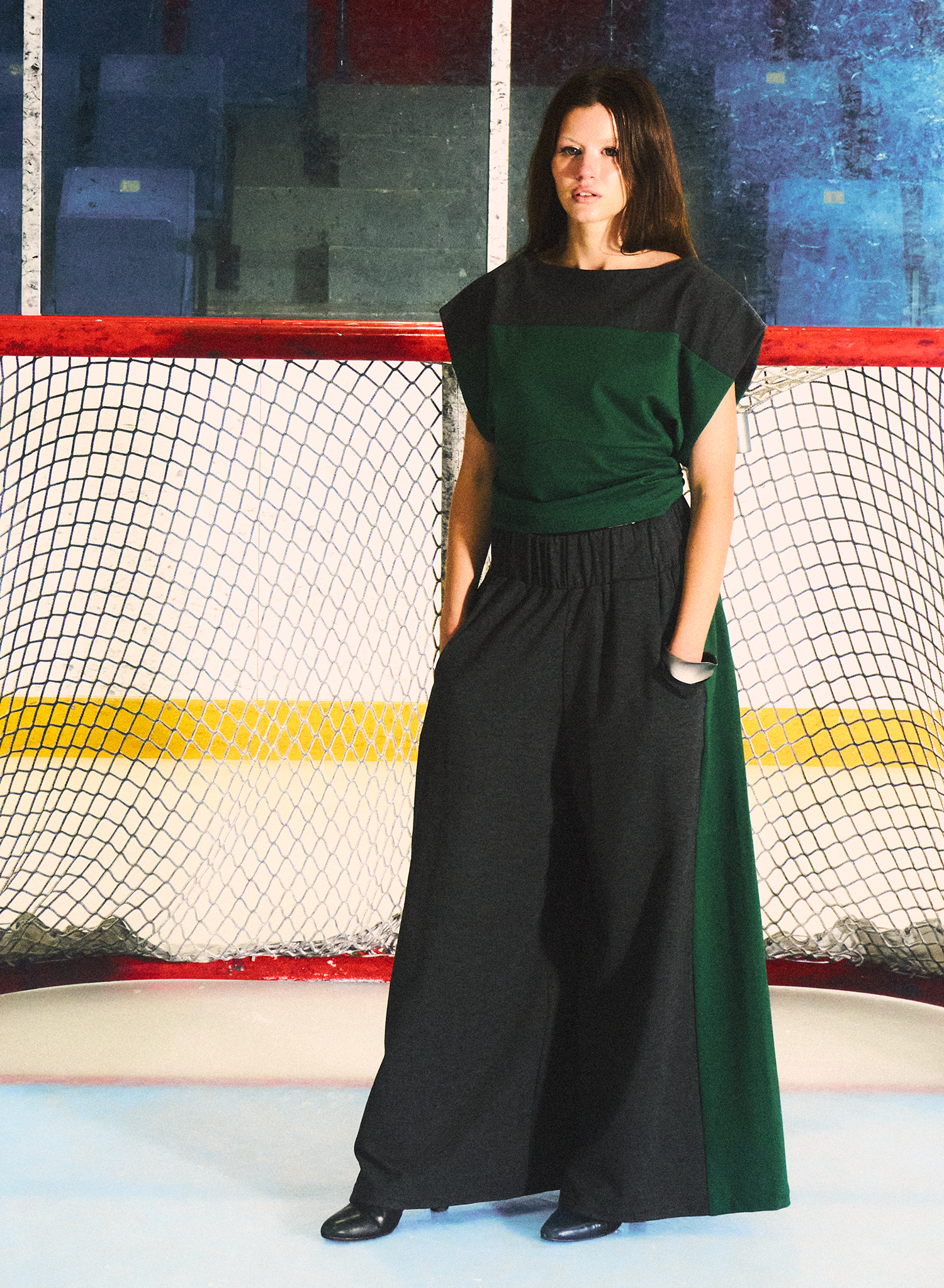 Two-Tone Marketplace Pant - Charcoal/Green (PRE-ORDER)