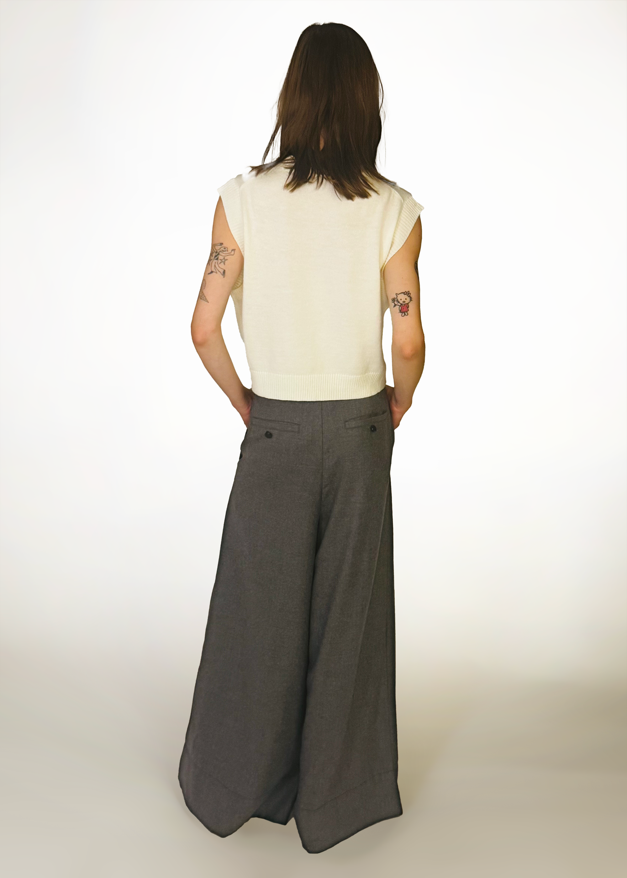Cropped Sweater Vest - Ivory