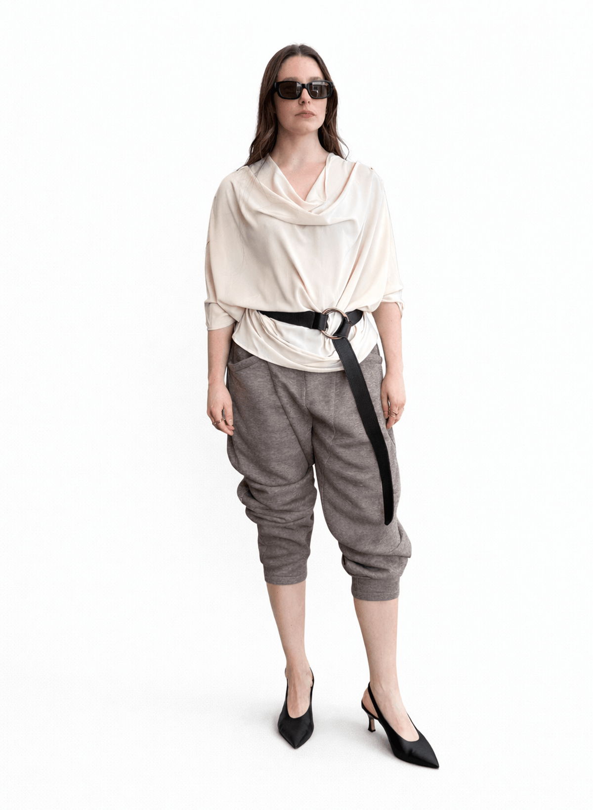 Abstraction Cowl Top - Champagne - Meg
