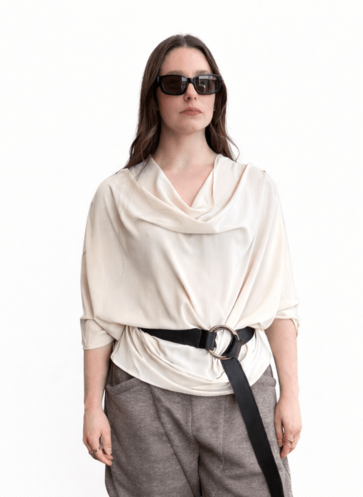 Abstraction Cowl Top - Champagne - Meg
