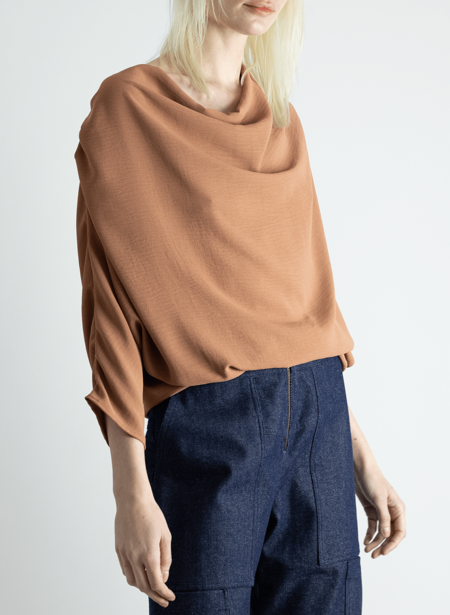 Abstraction Cowl Top - Latte - Meg Canada