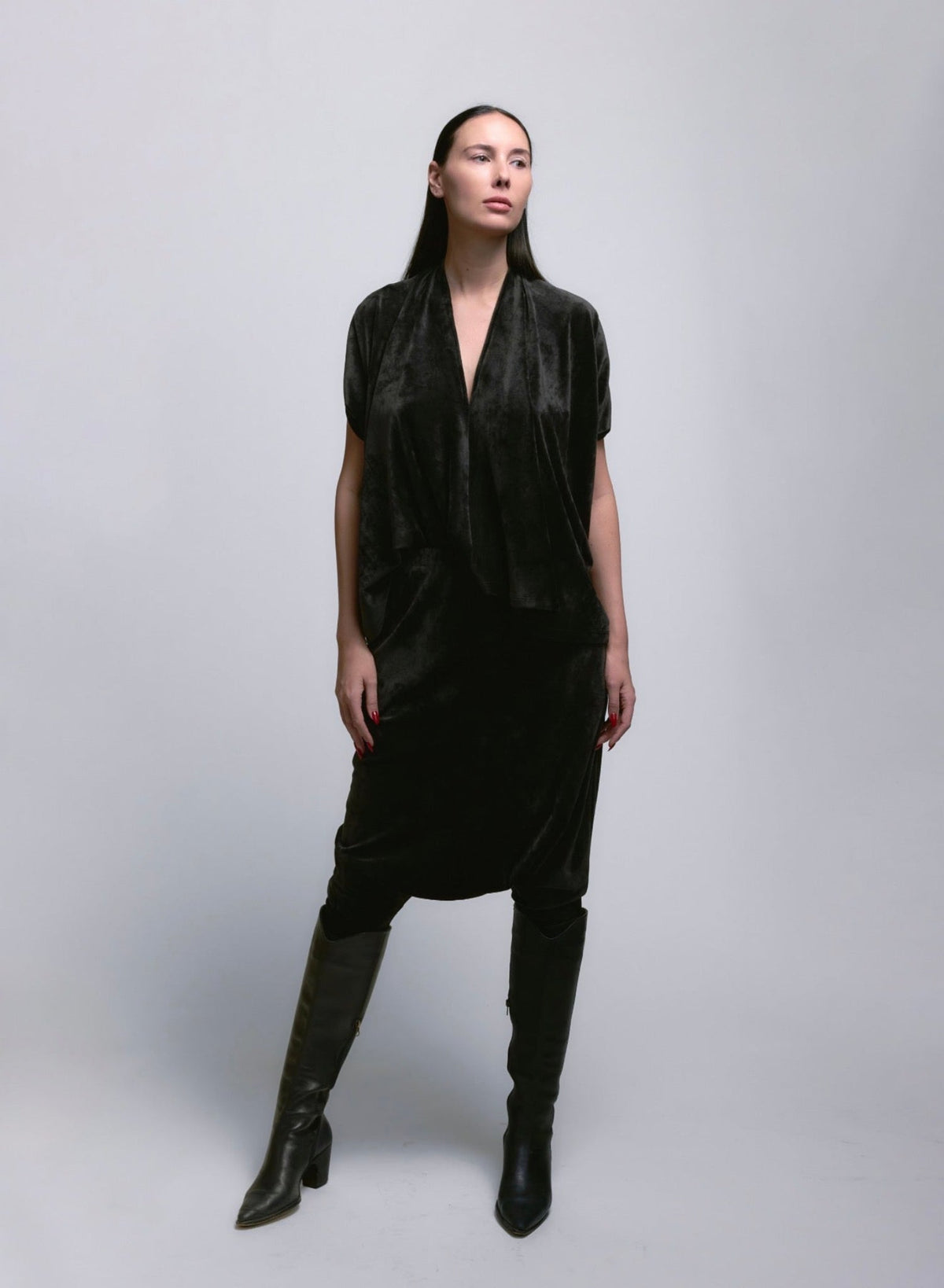 Abstraction Top - Black Velour - Meg