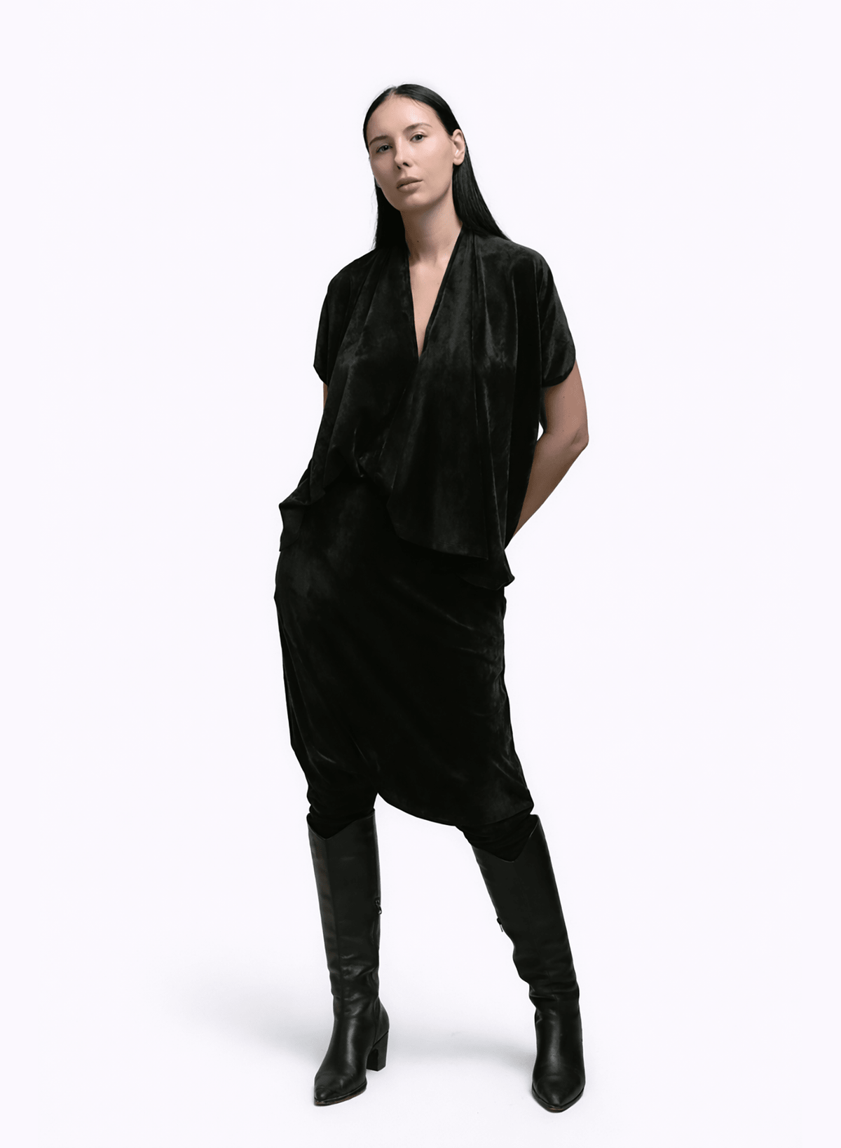 Abstraction Top - Black Velour - Meg