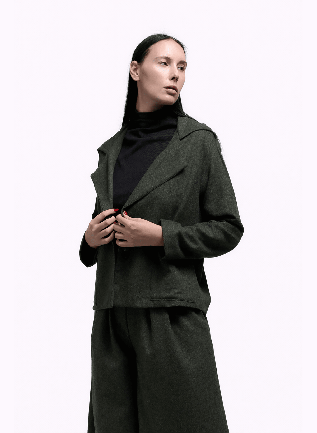Atlas Hooded Jacket - Olive Herringbone - Meg