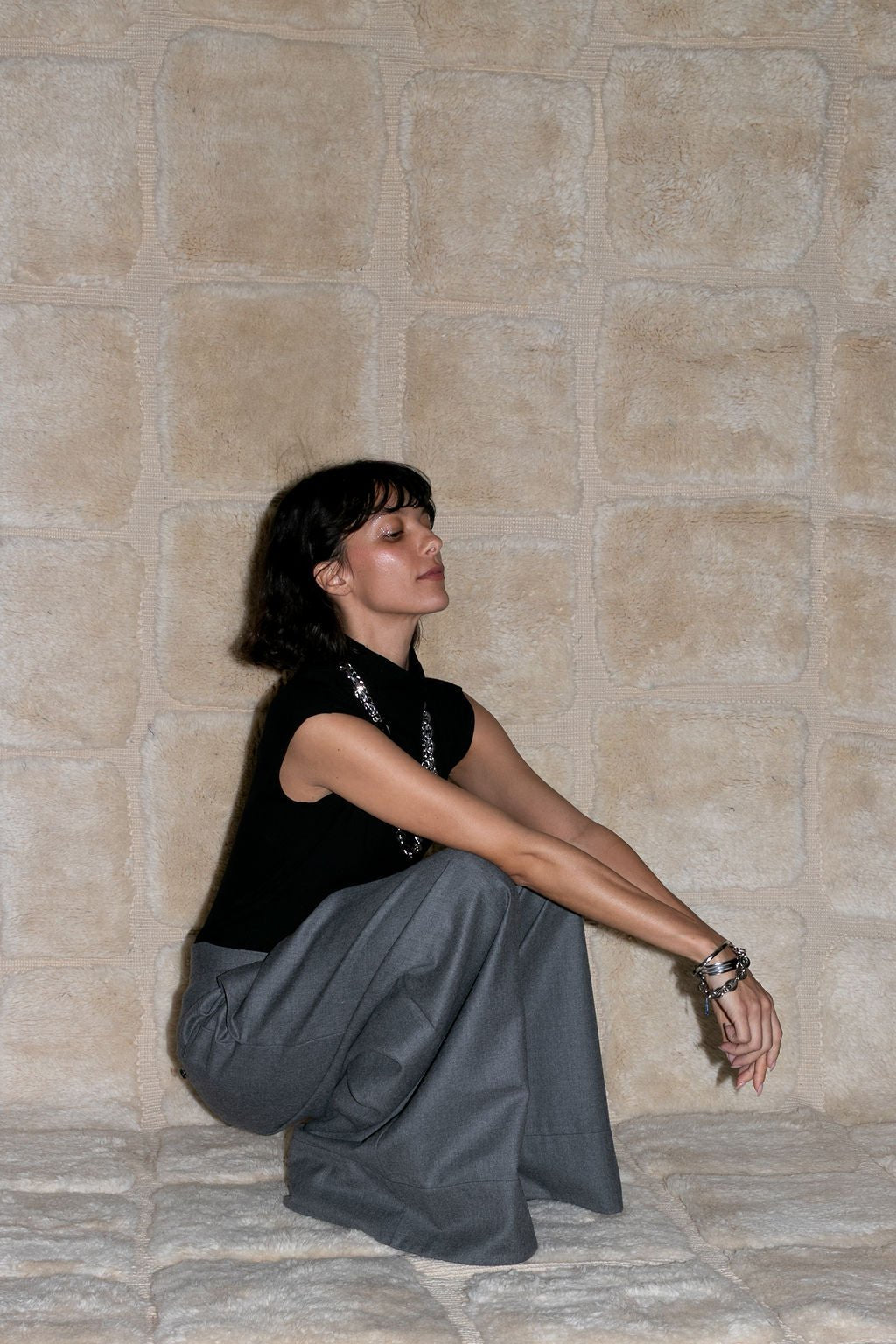 Atlas Slouchy Trouser - Grey (Pre - Order) - Meg