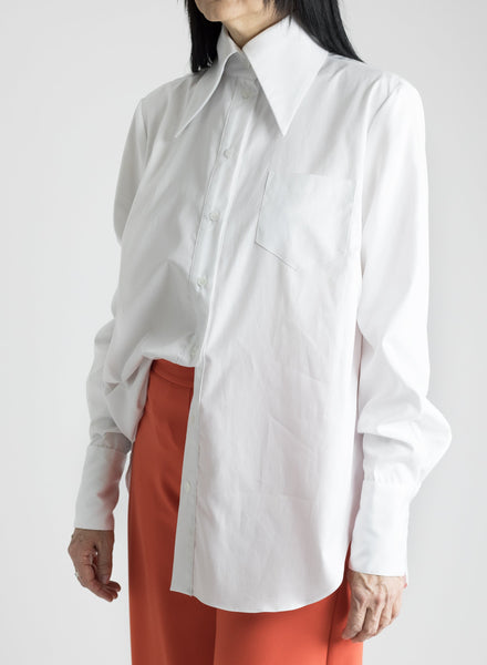 Big Collar Shirt - White - Meg Canada