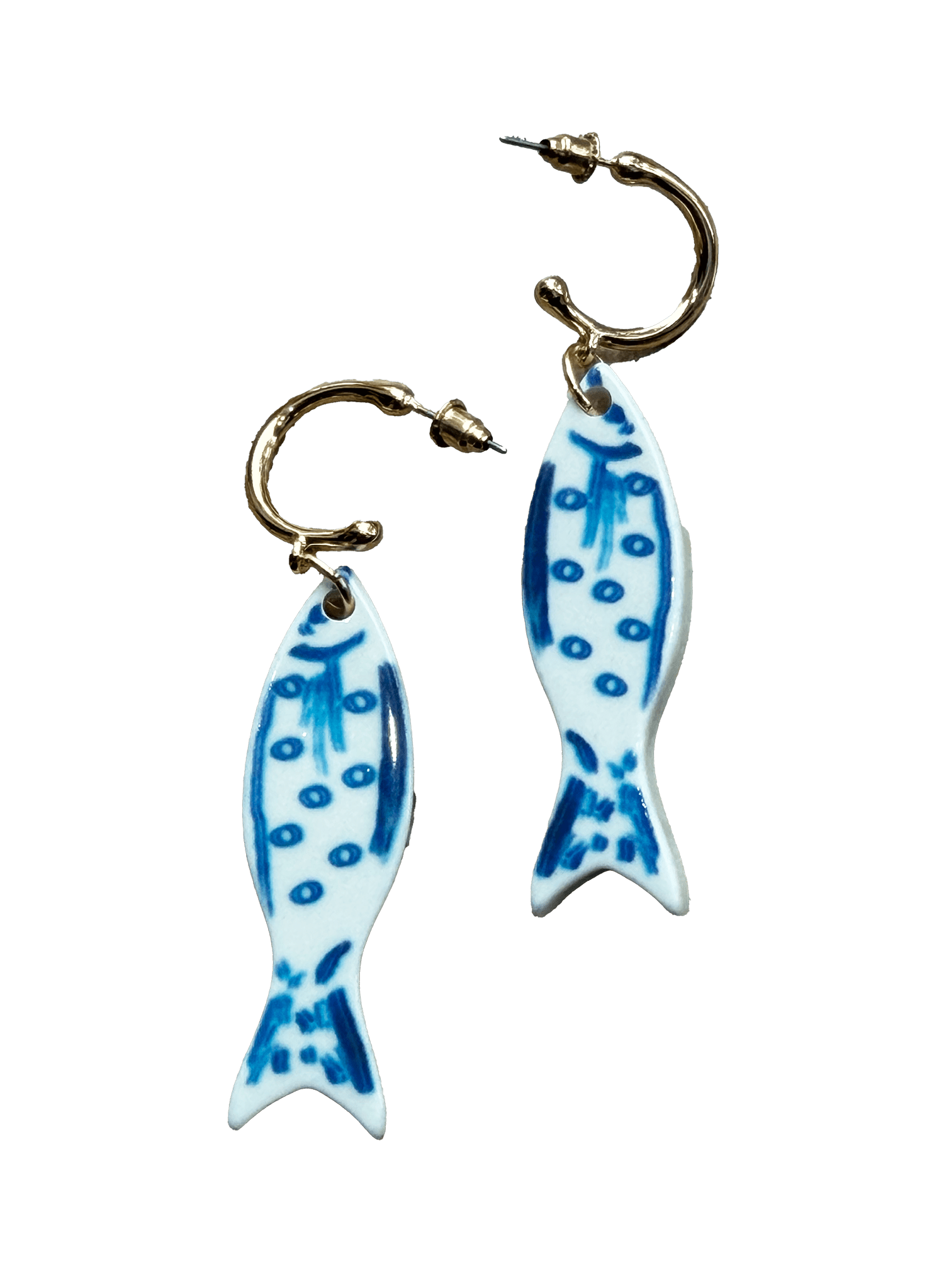 Blue Sky - Ceramic Fish Earrings - Meg