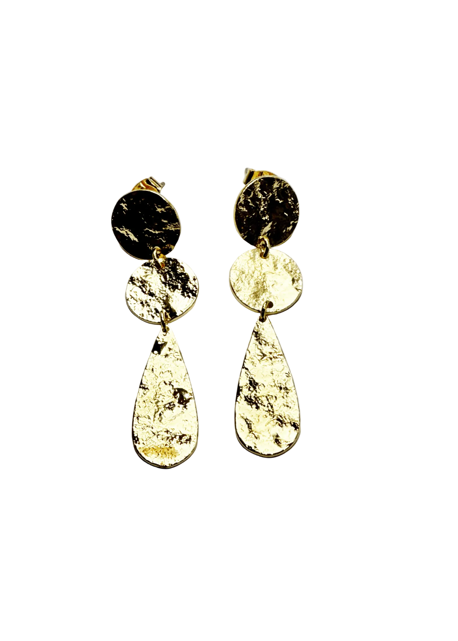 Blue Sky - Sparkle Pendant Earrings - Gold - Meg