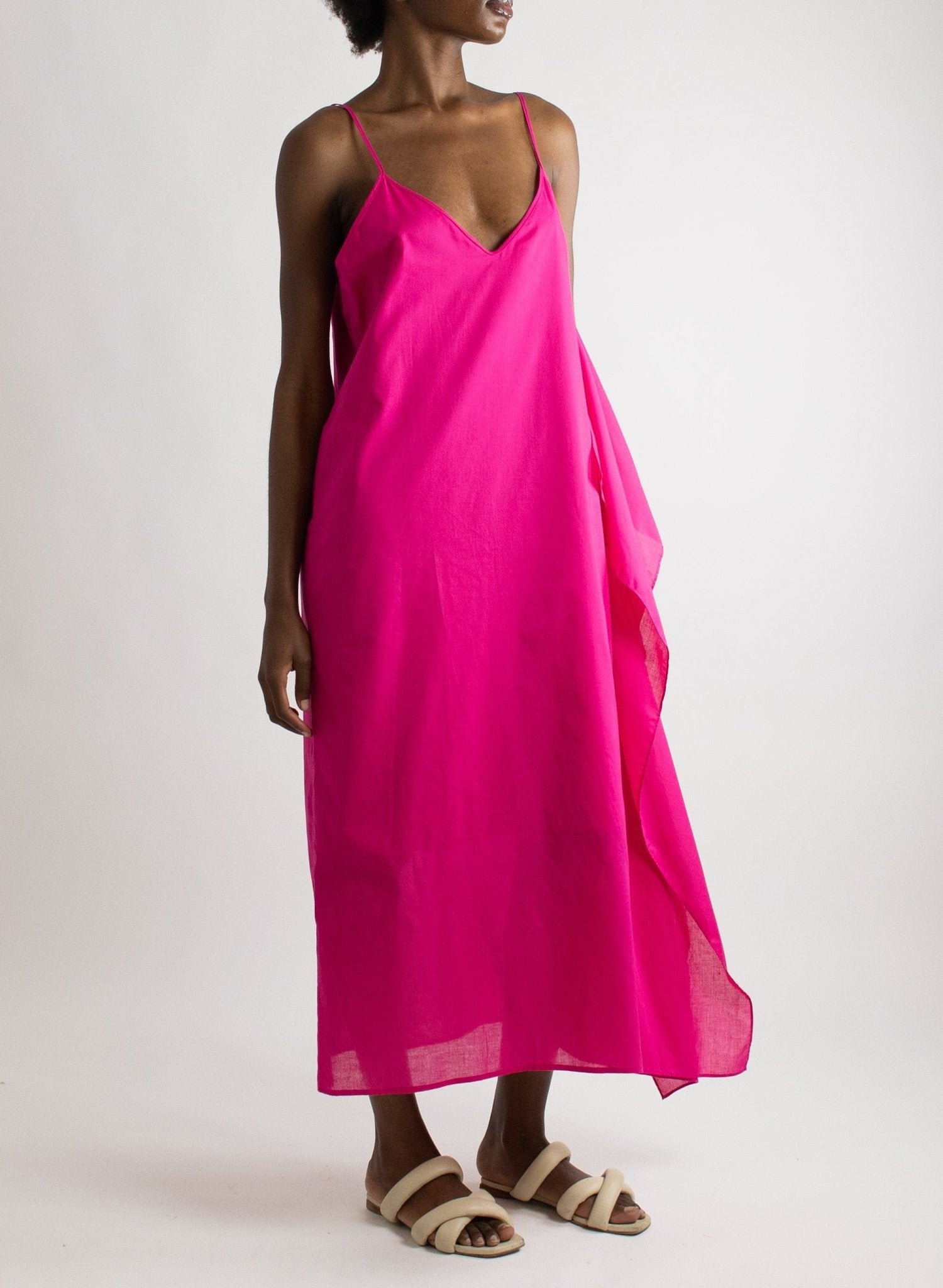 Cascade Dress - Fuchsia - Meg - Made in NYC
