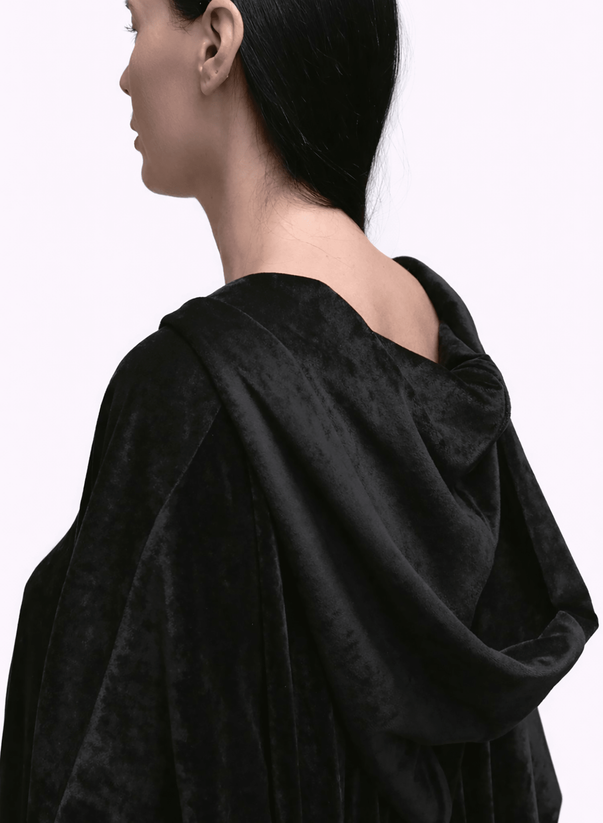 Cozy Hoodie - Black Velour - Meg