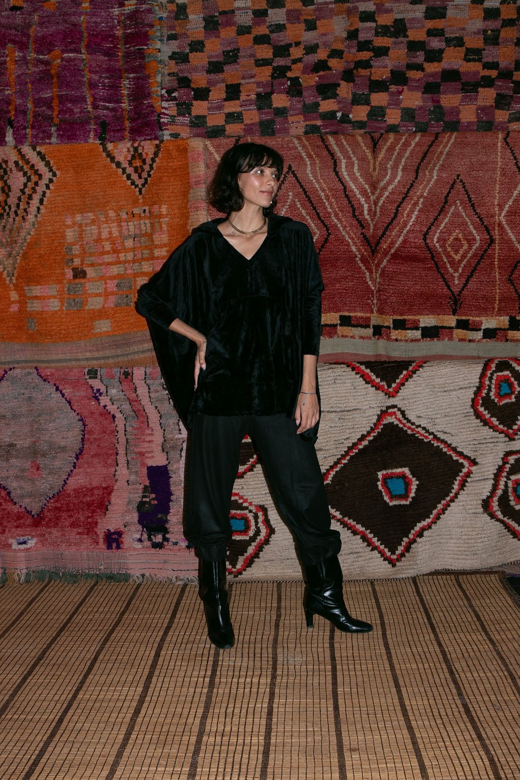 Cozy Hoodie - Black Velour (Pre - Order) - Meg