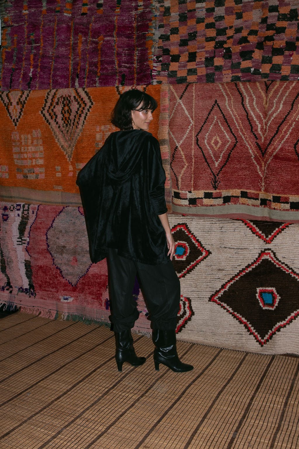 Cozy Hoodie - Black Velour (Pre - Order) - Meg