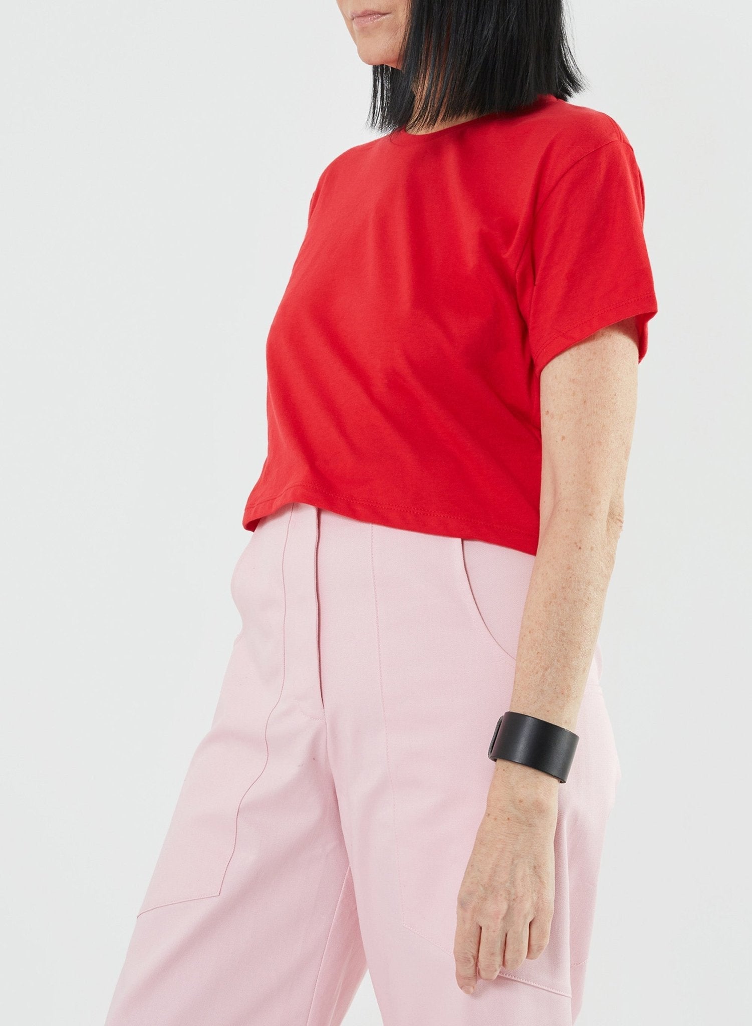 Cropped Square Tee - Red - Meg