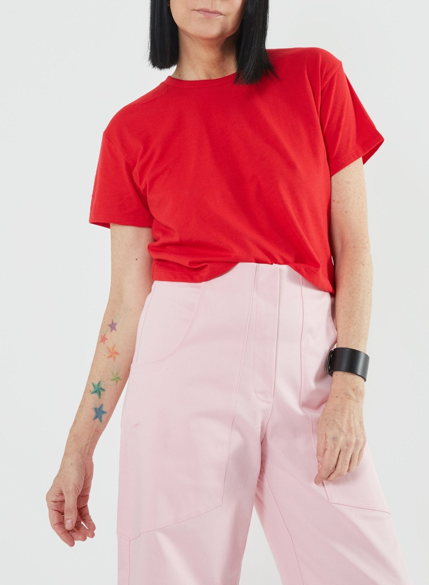 Cropped Square Tee - Red - Meg