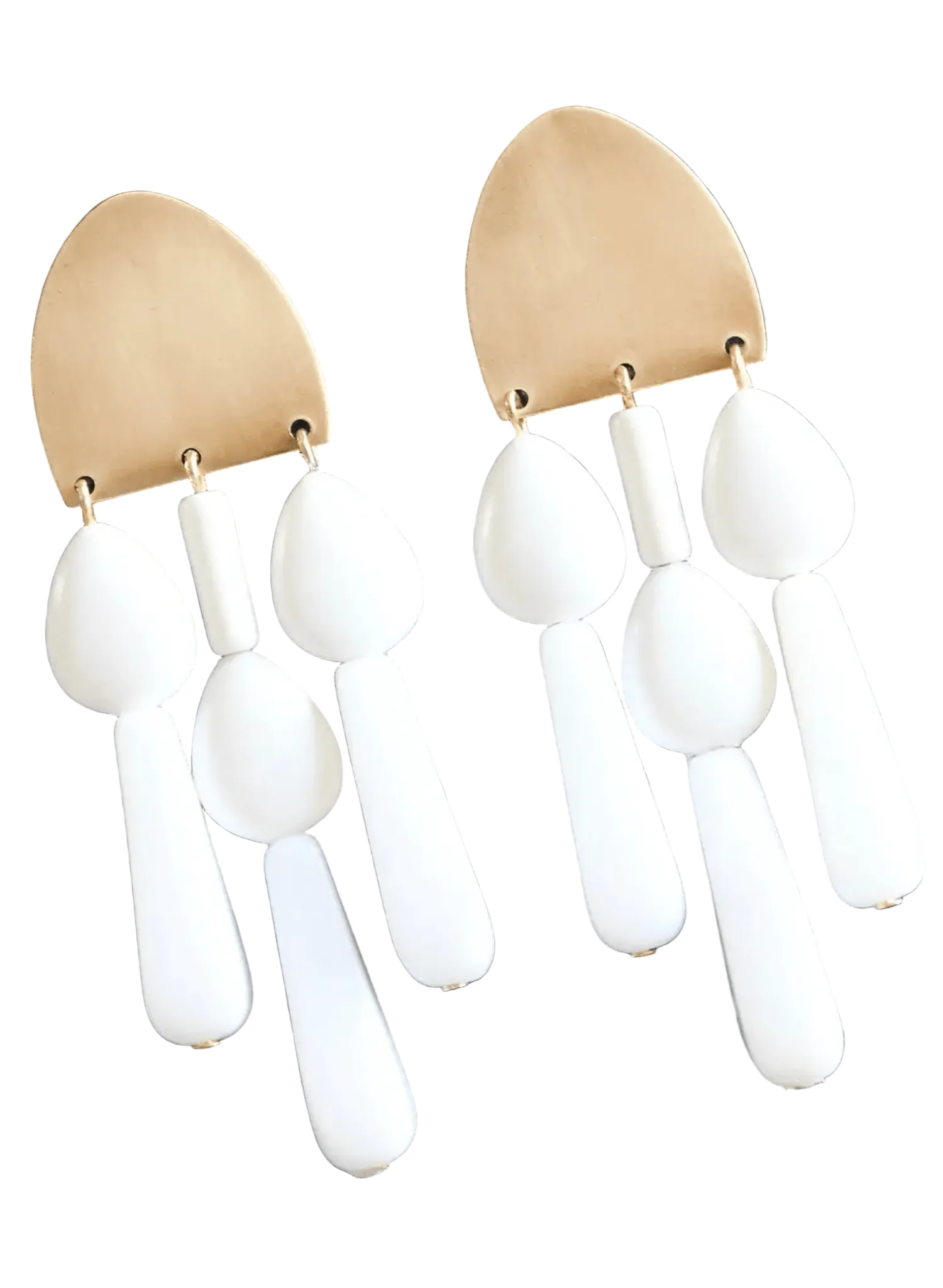 David Aubrey - Chalk White Glass Earrings - Meg