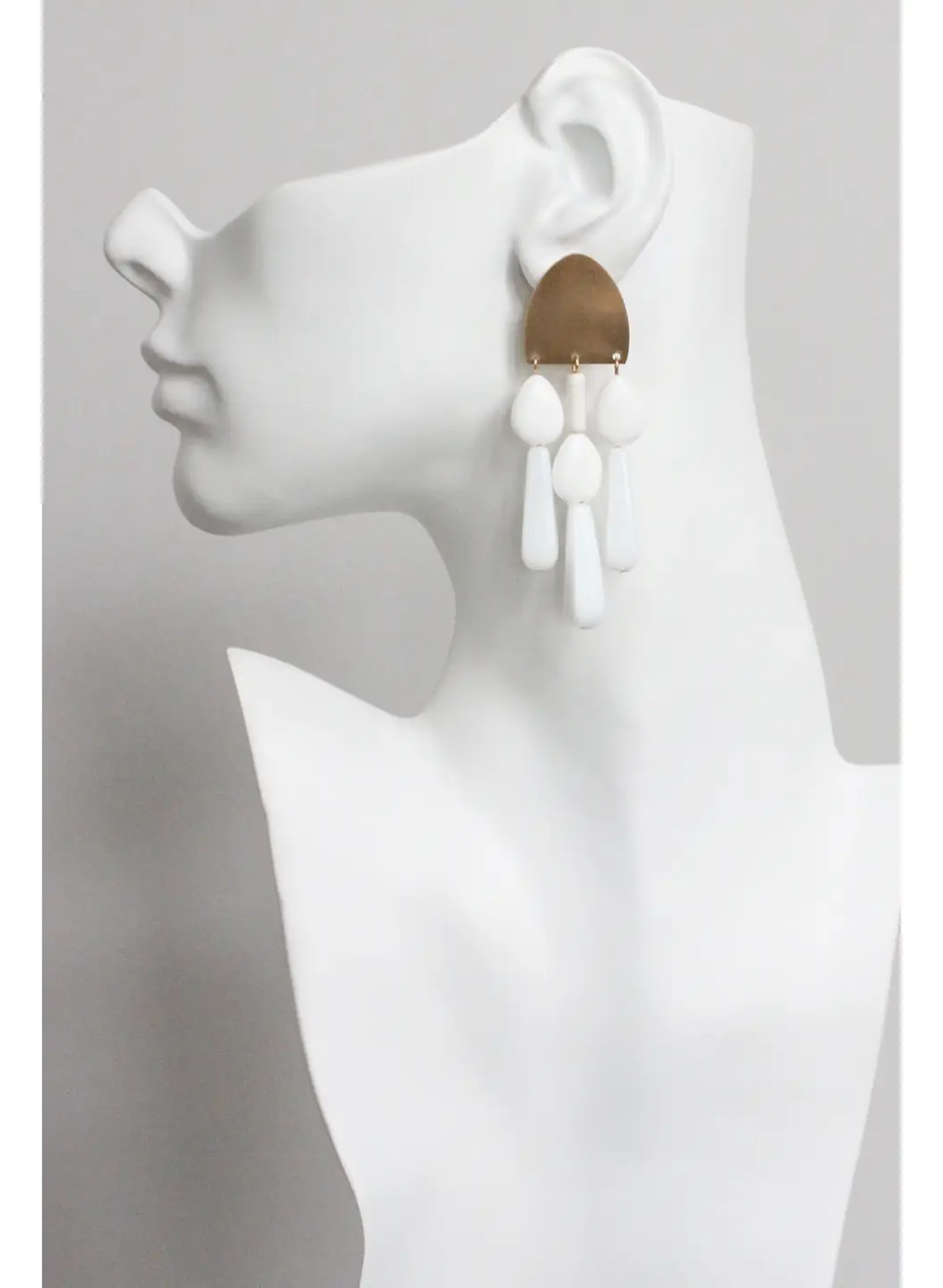 David Aubrey - Chalk White Glass Earrings - Meg