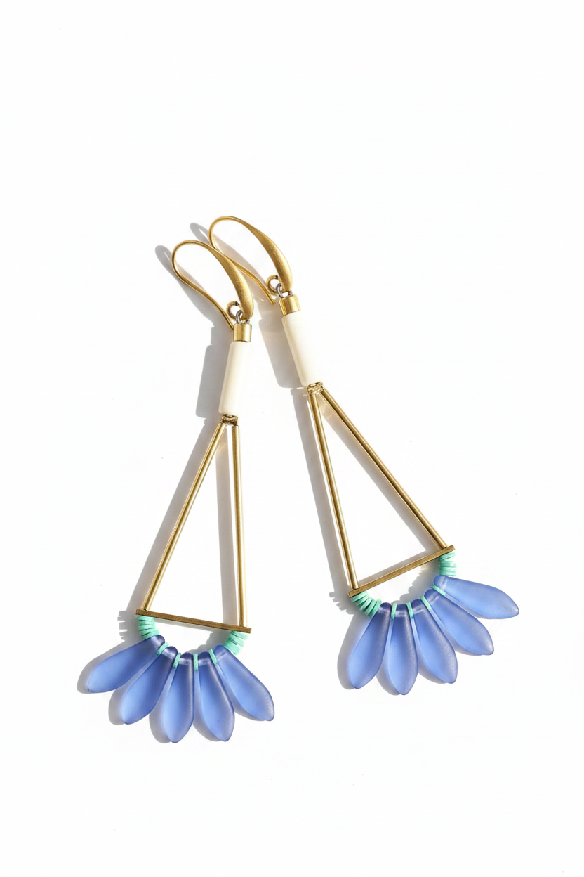 David Aubrey - Cobalt and White Earrings - Meg