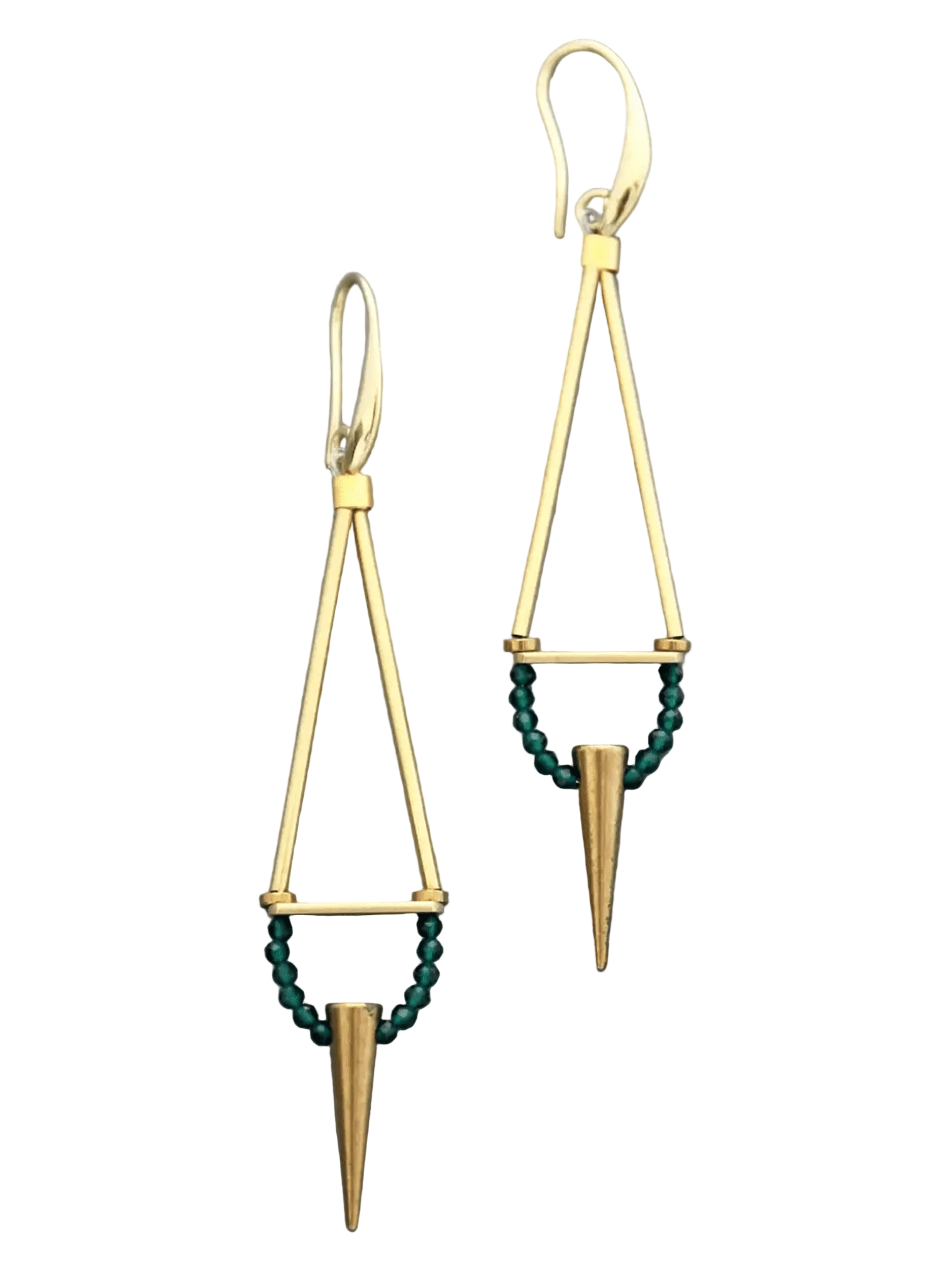David Aubrey - Green Onyx Spike Earrings - Meg